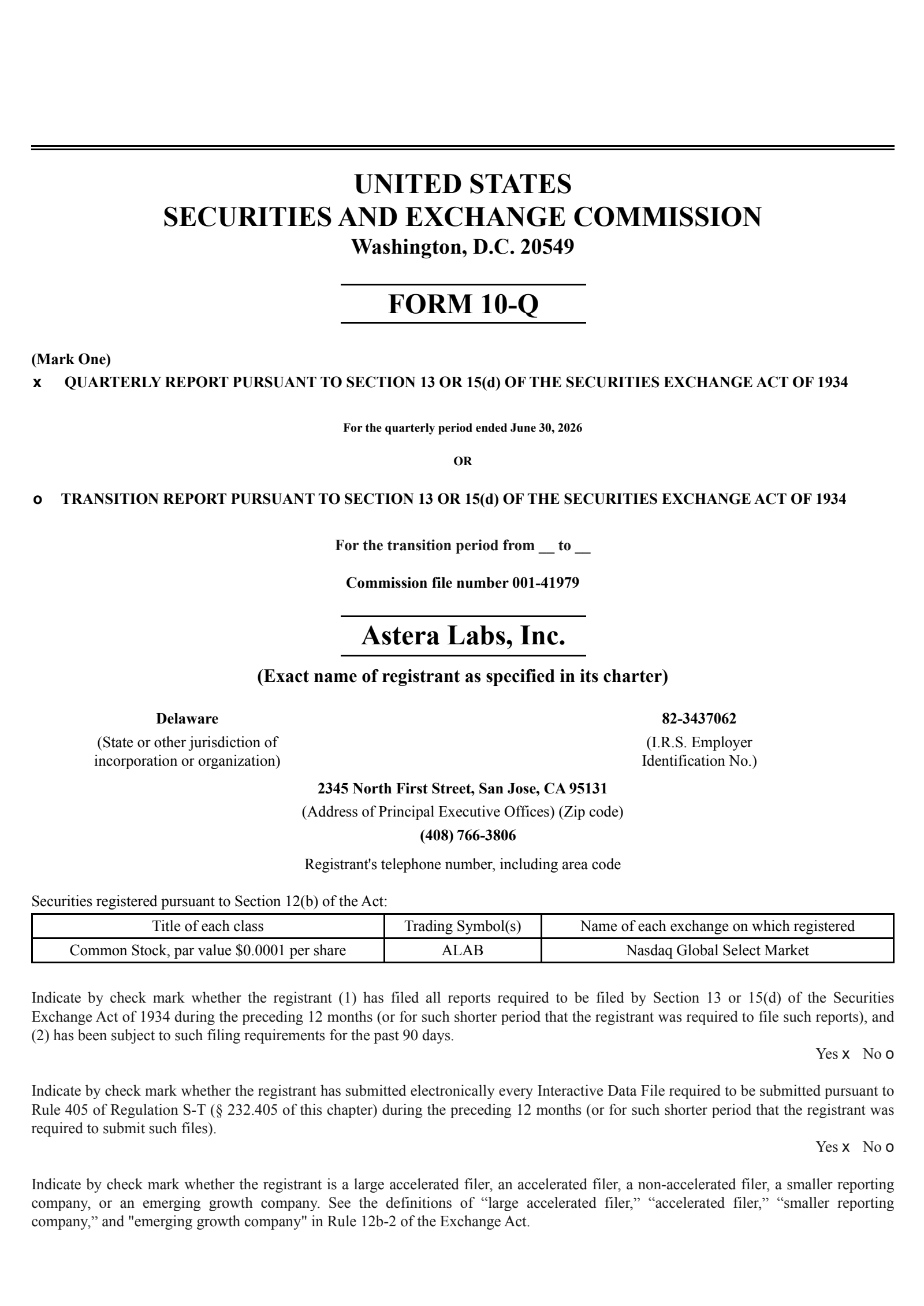 Astera Labs' Q2 2026 Quarterly report