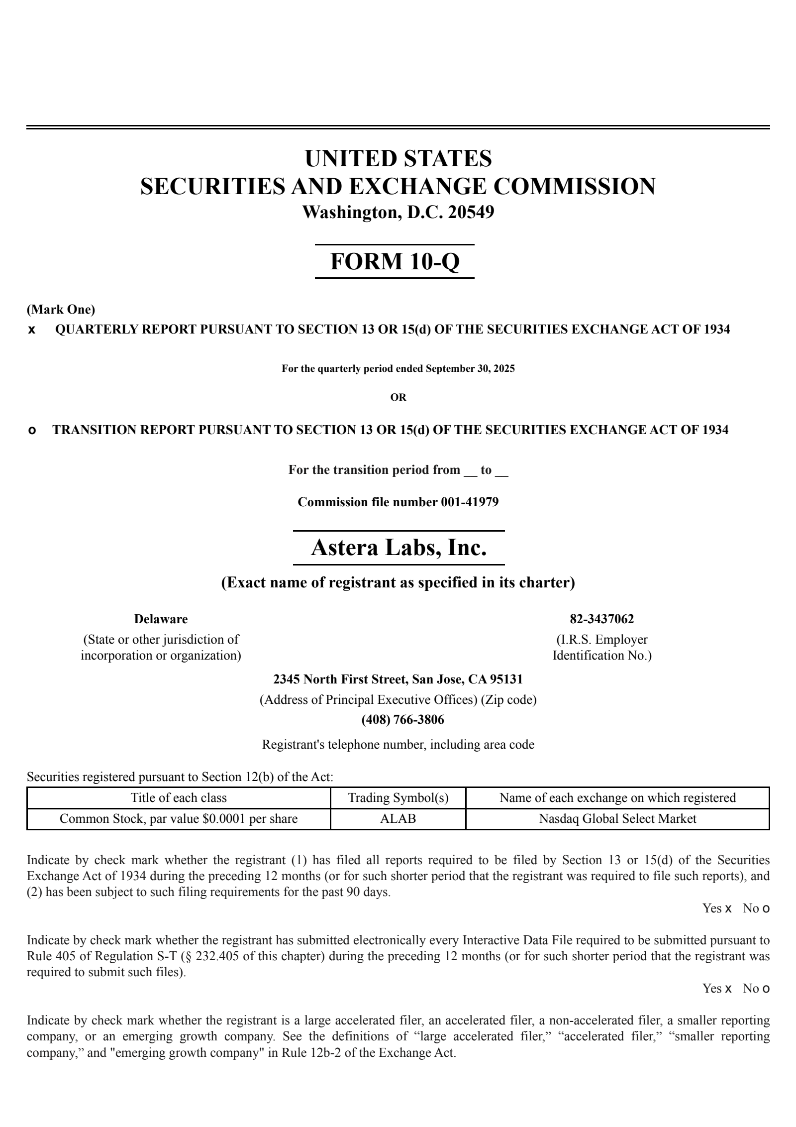 Astera Labs' Q3 2025 Quarterly Report