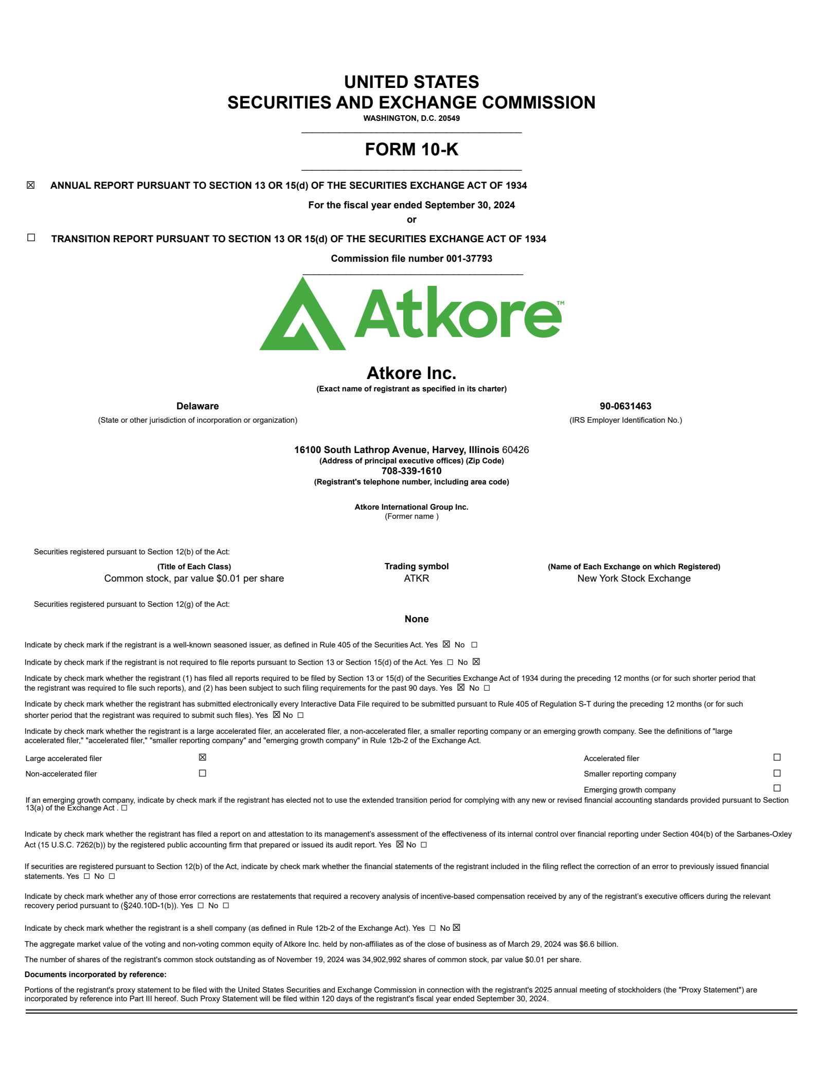 Atkore's Q4 2024 Annual Report