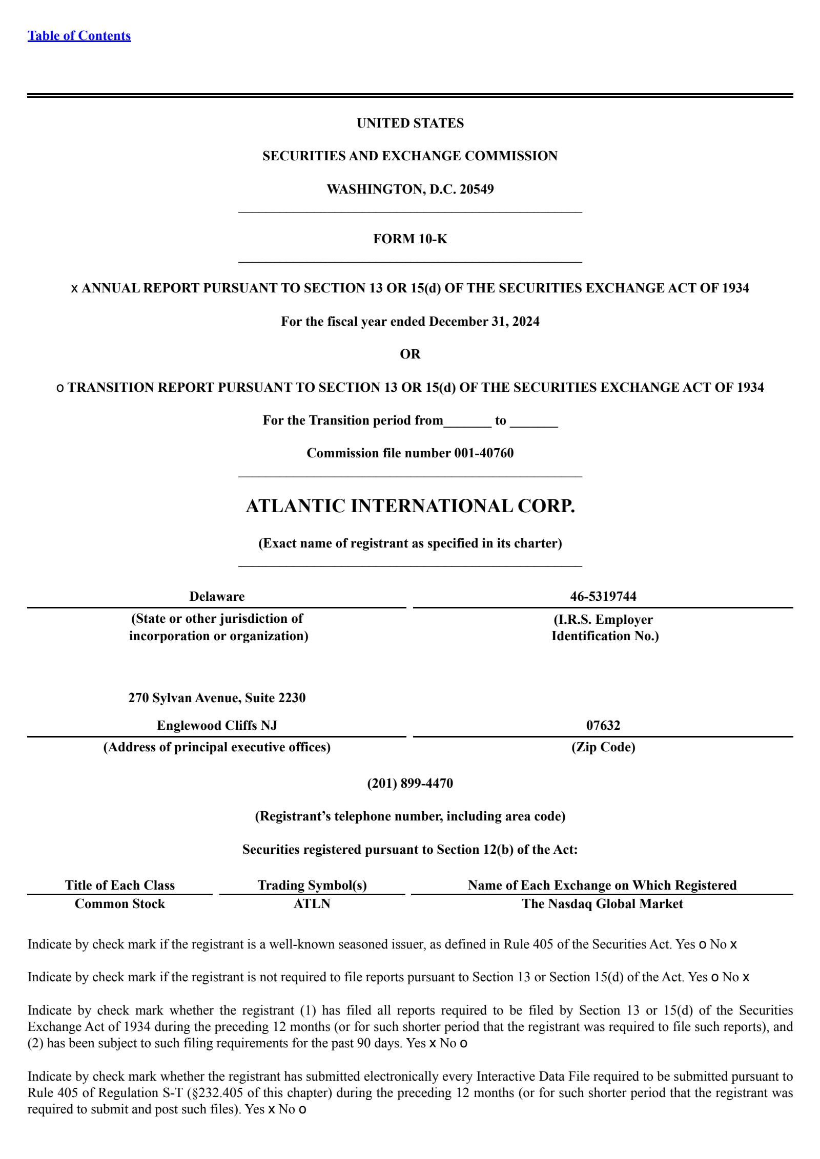 Atlantic International's Q4 2024 Annual report