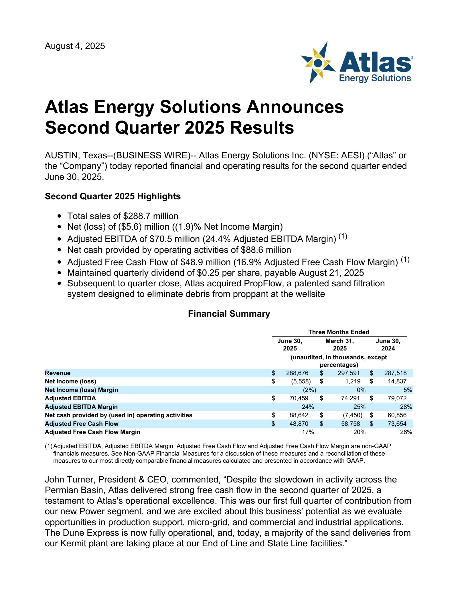 AESI Q2 2025 Earnings Report on 8/4/2025