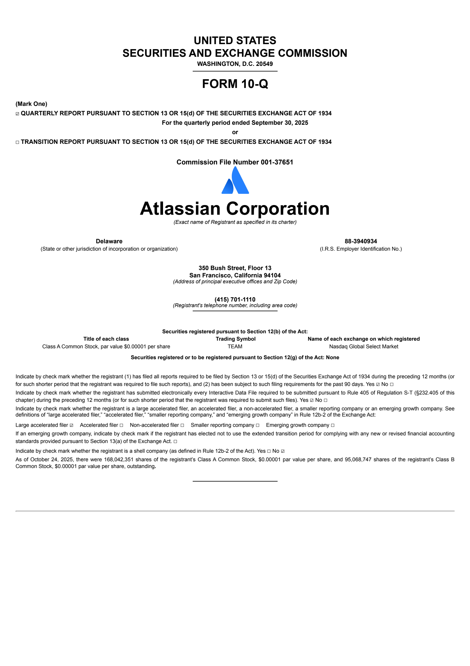 Atlassian's Q1 2026 Quarterly Report