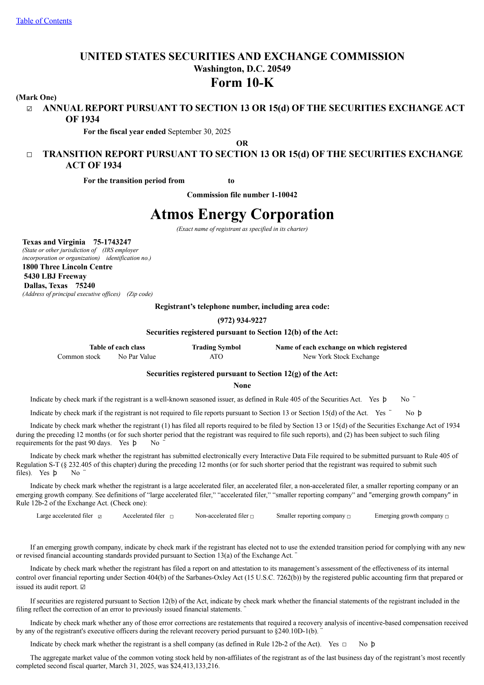 Atmos Energy's Q4 2025 Annual Report