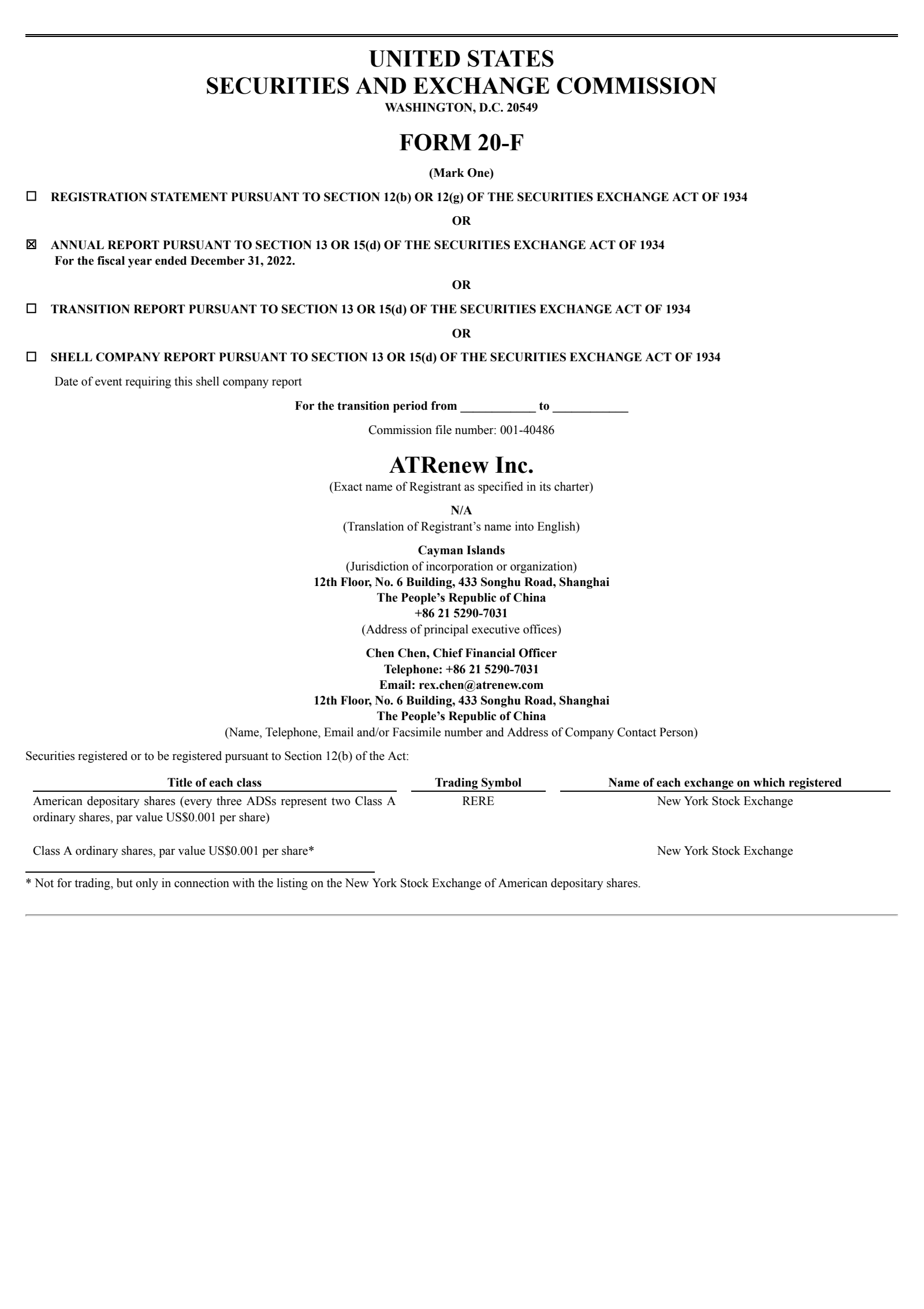 ATRenew's Q4 2022 Annual Report