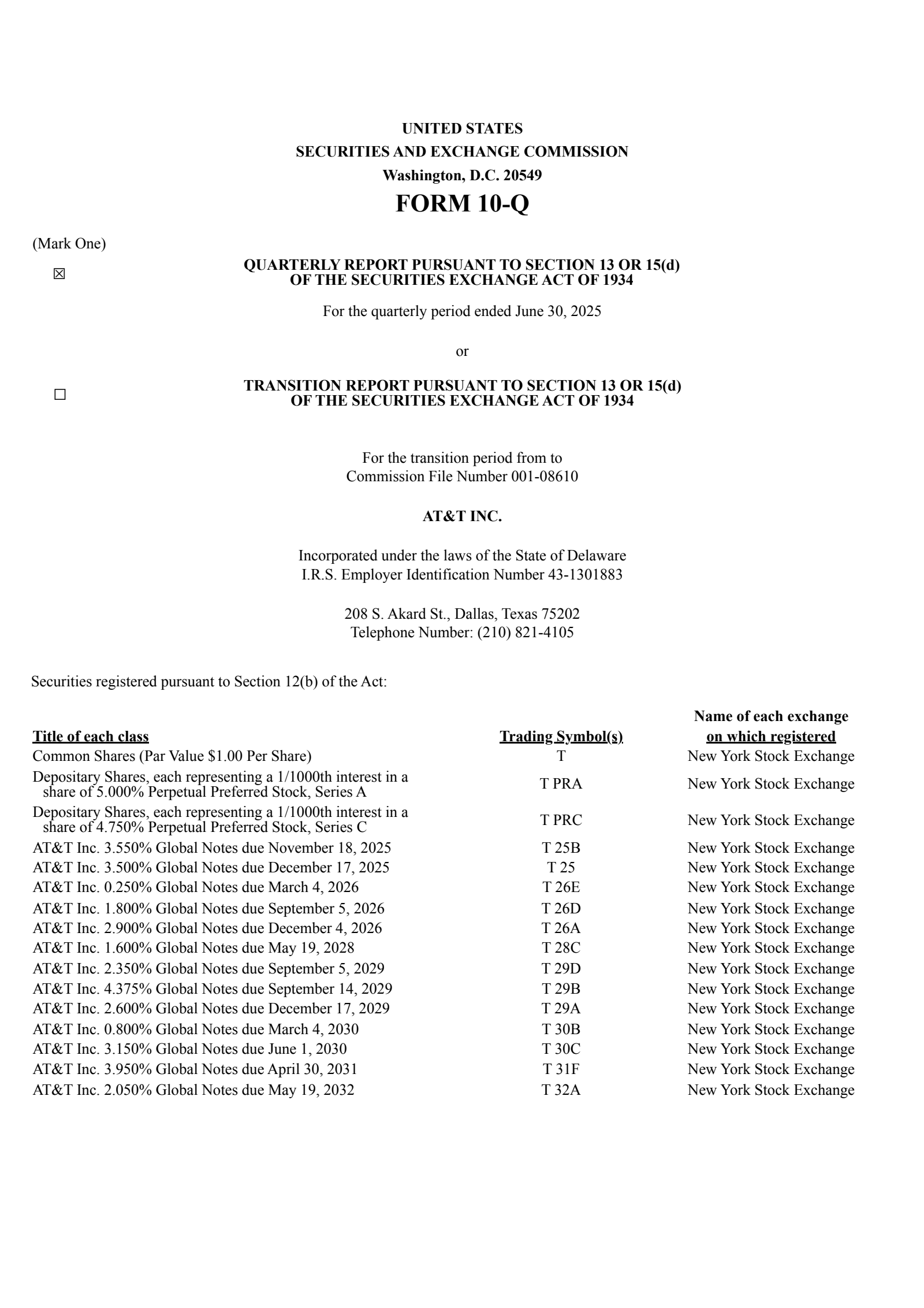 AT&T's Q2 2025 Quarterly report