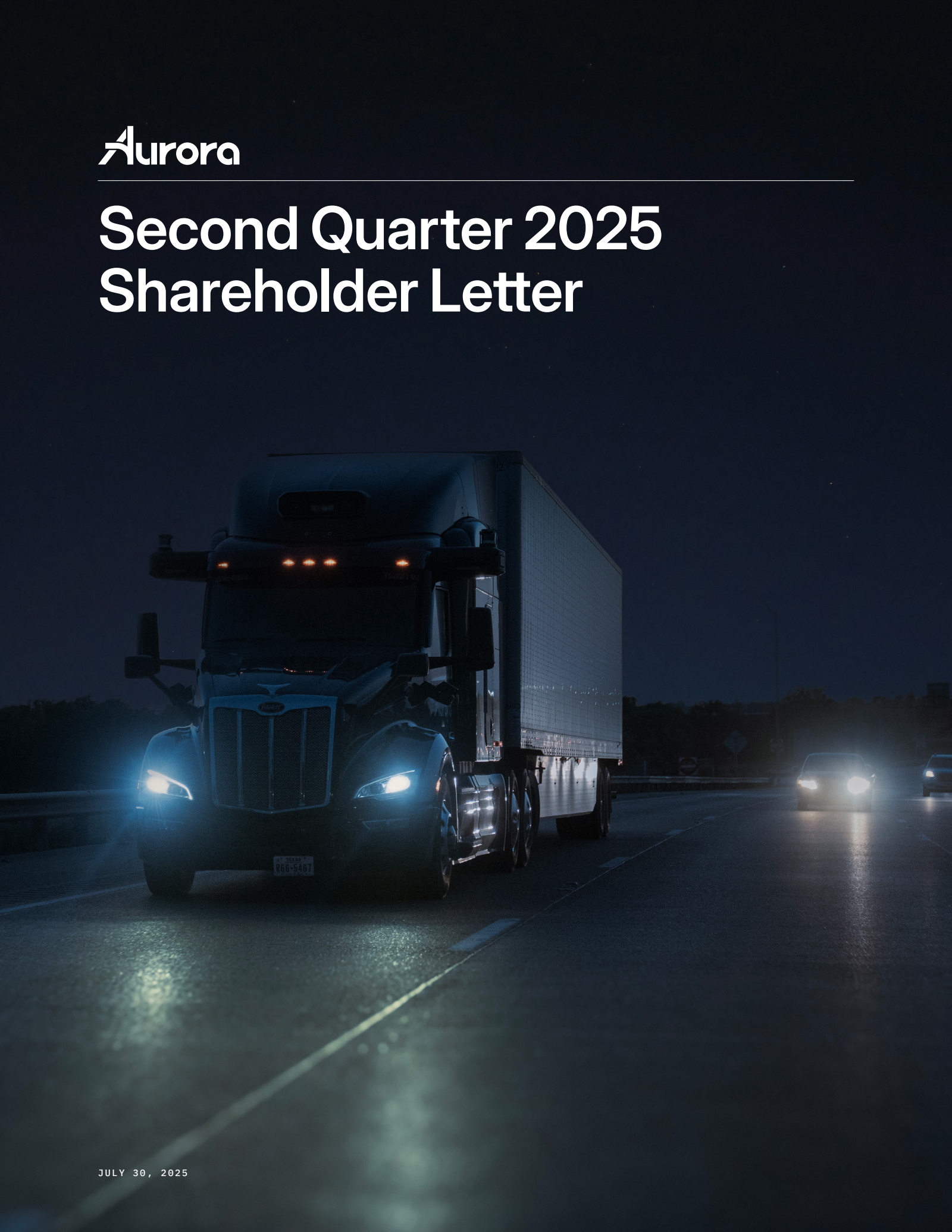Aurora Innovation's Q2 2025 Press Release