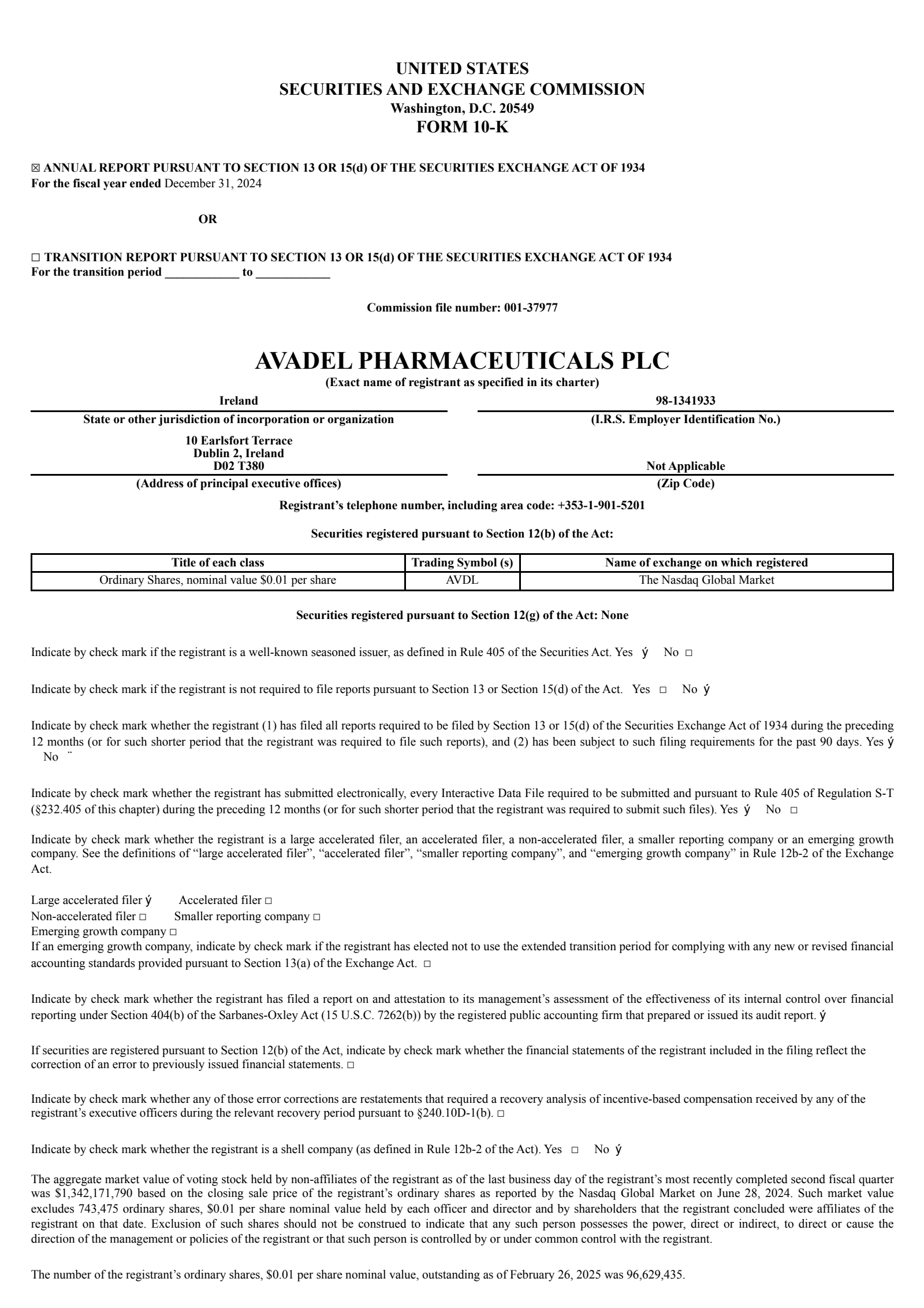AVDL Q4 2024 Earnings Report on 3/3/2025