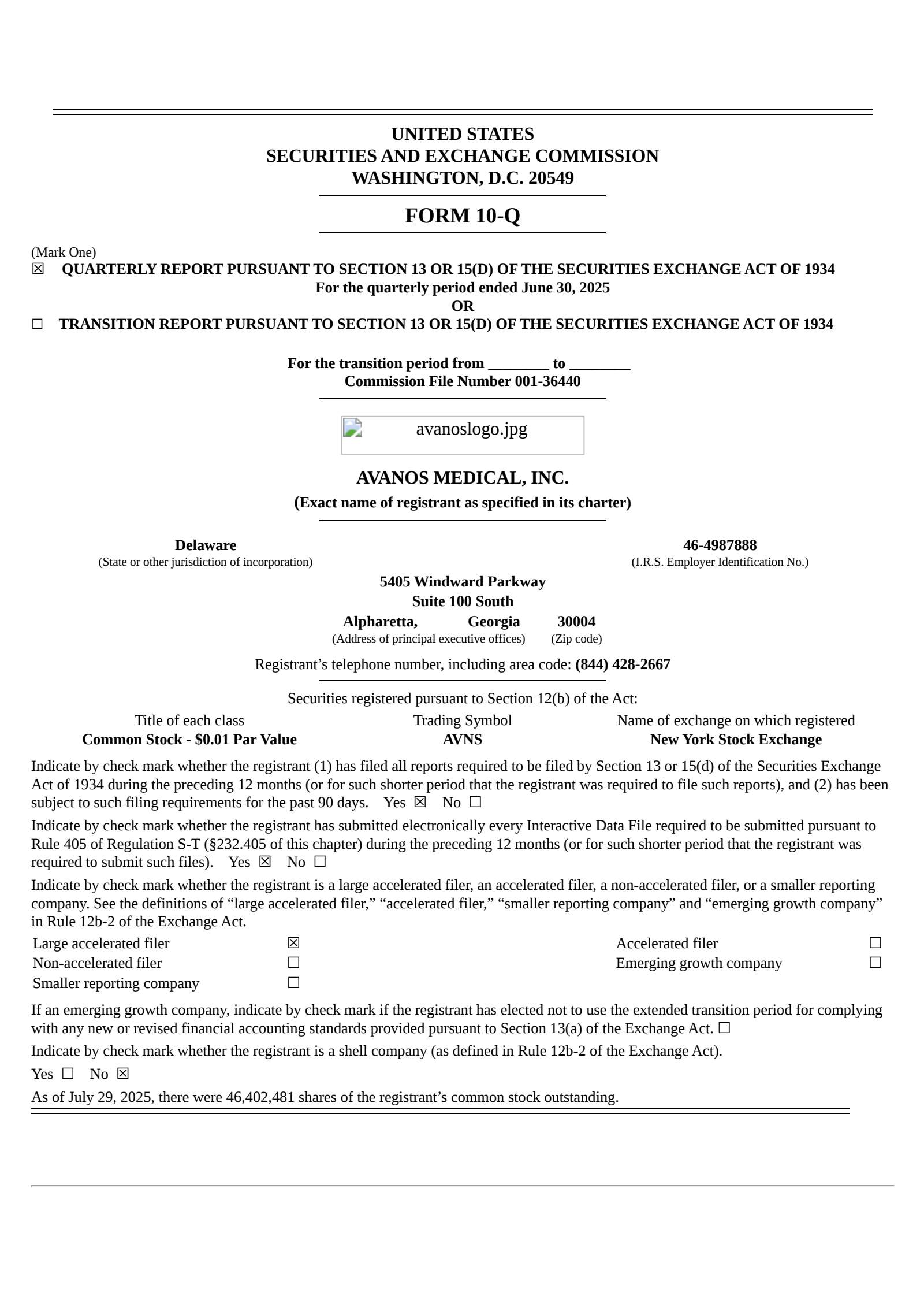 Avanos Medical's Q2 2025 Quarterly report