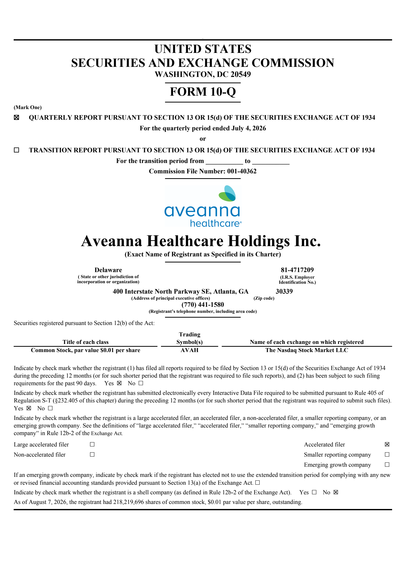 Aveanna Healthcare's Q2 2026 Quarterly report