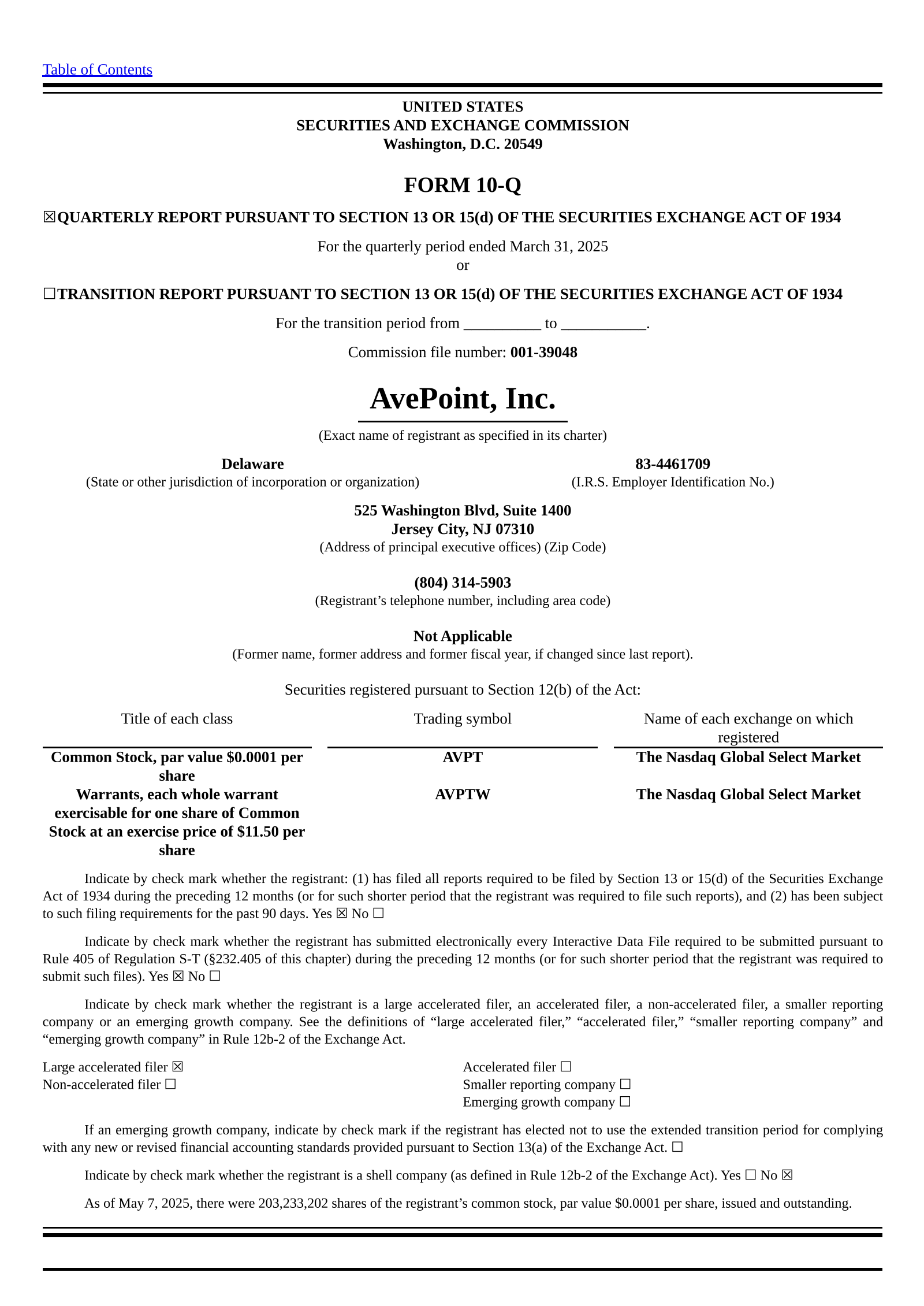 AvePoint's Q1 2025 Quarterly report