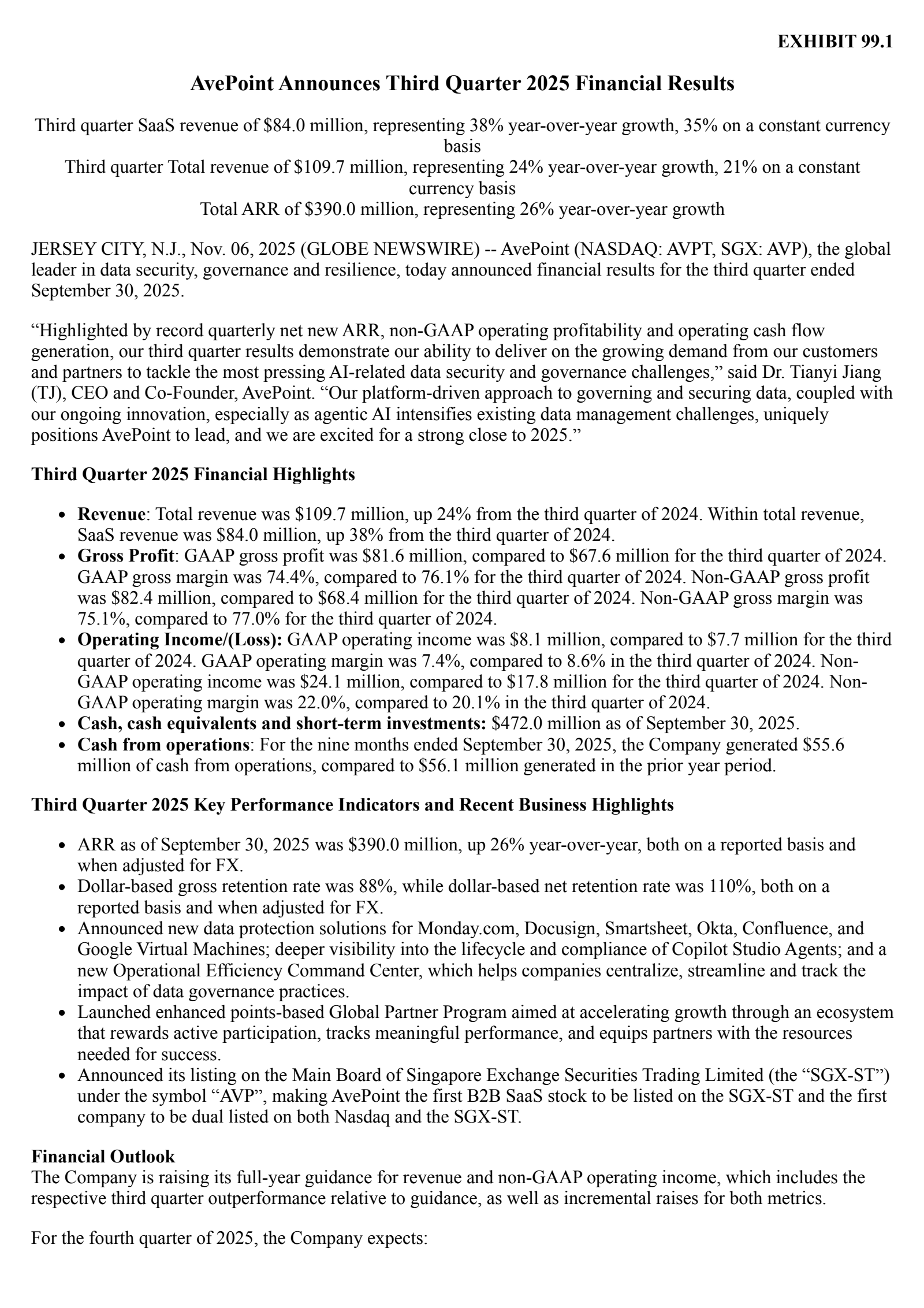 AvePoint's Q3 2025 Earnings Release