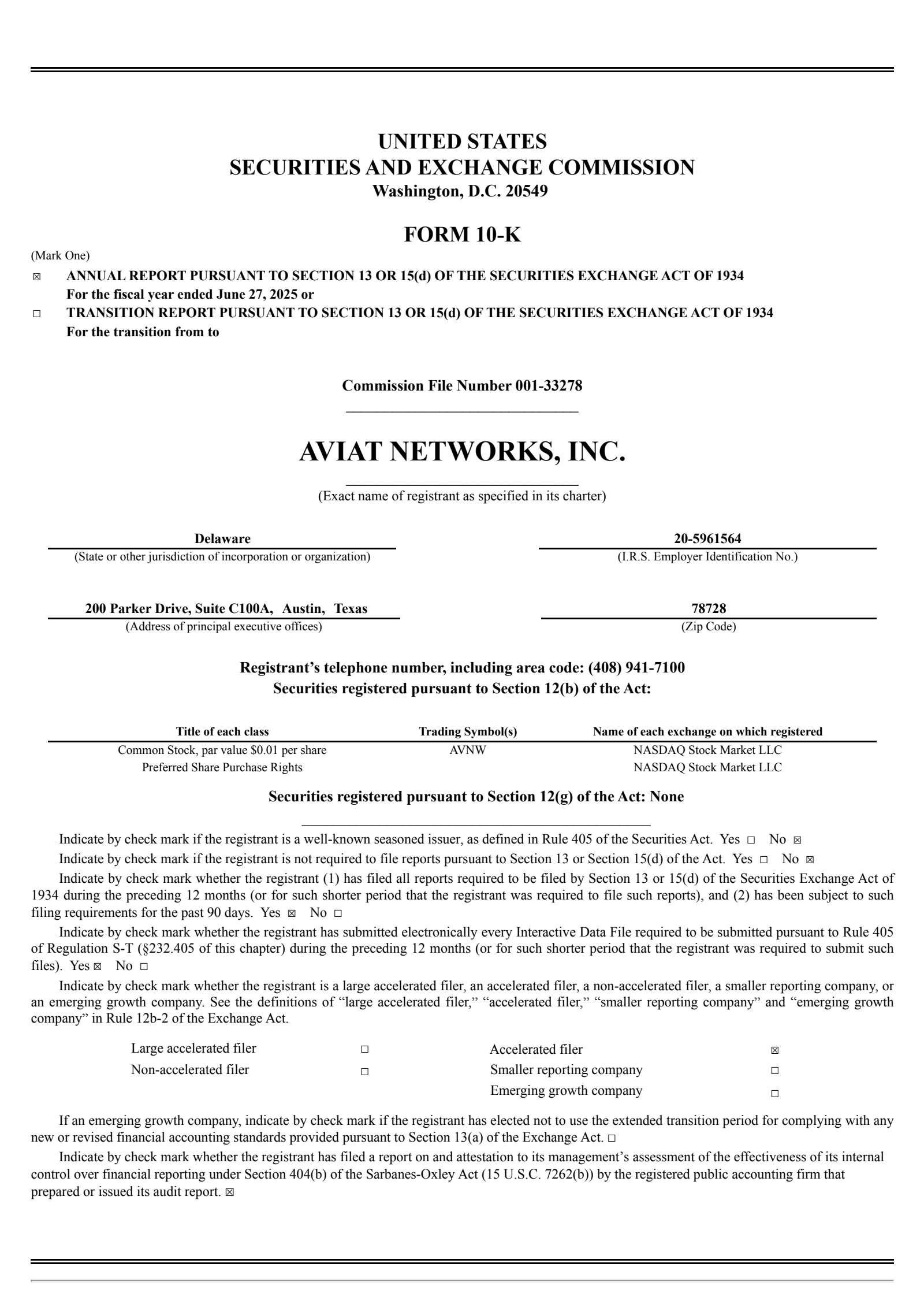 Aviat Networks' Q4 2025 Annual Report