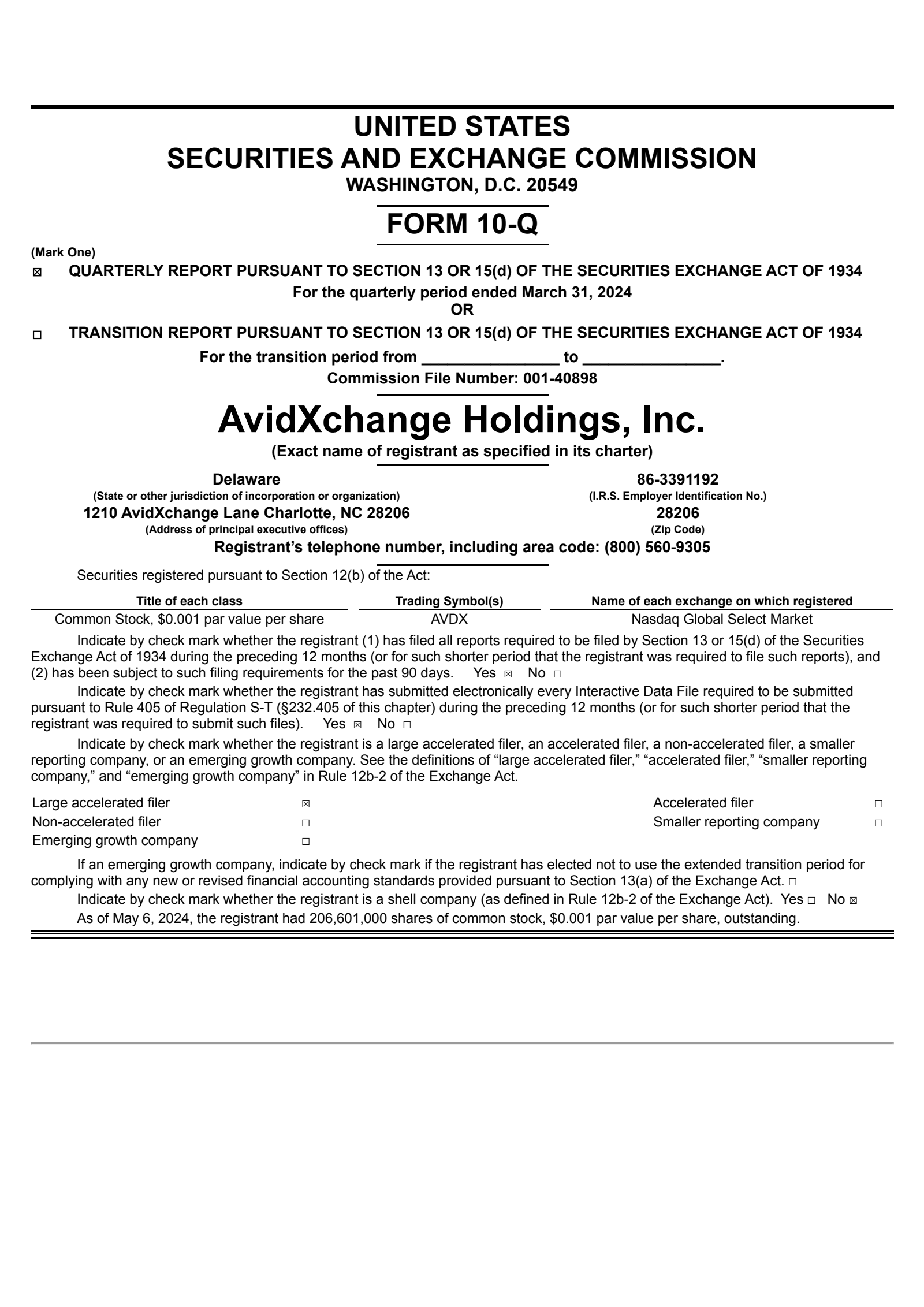 AvidXchange's Q1 2024 Quarterly report