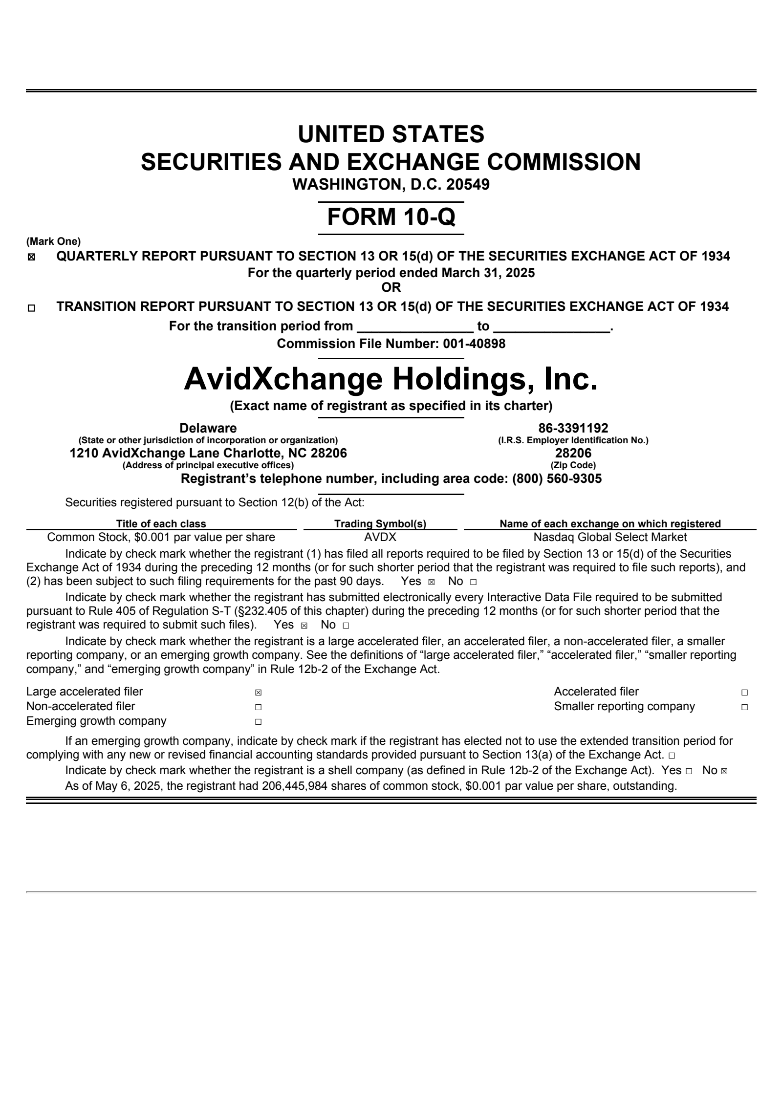 AvidXchange's Q1 2025 Quarterly report