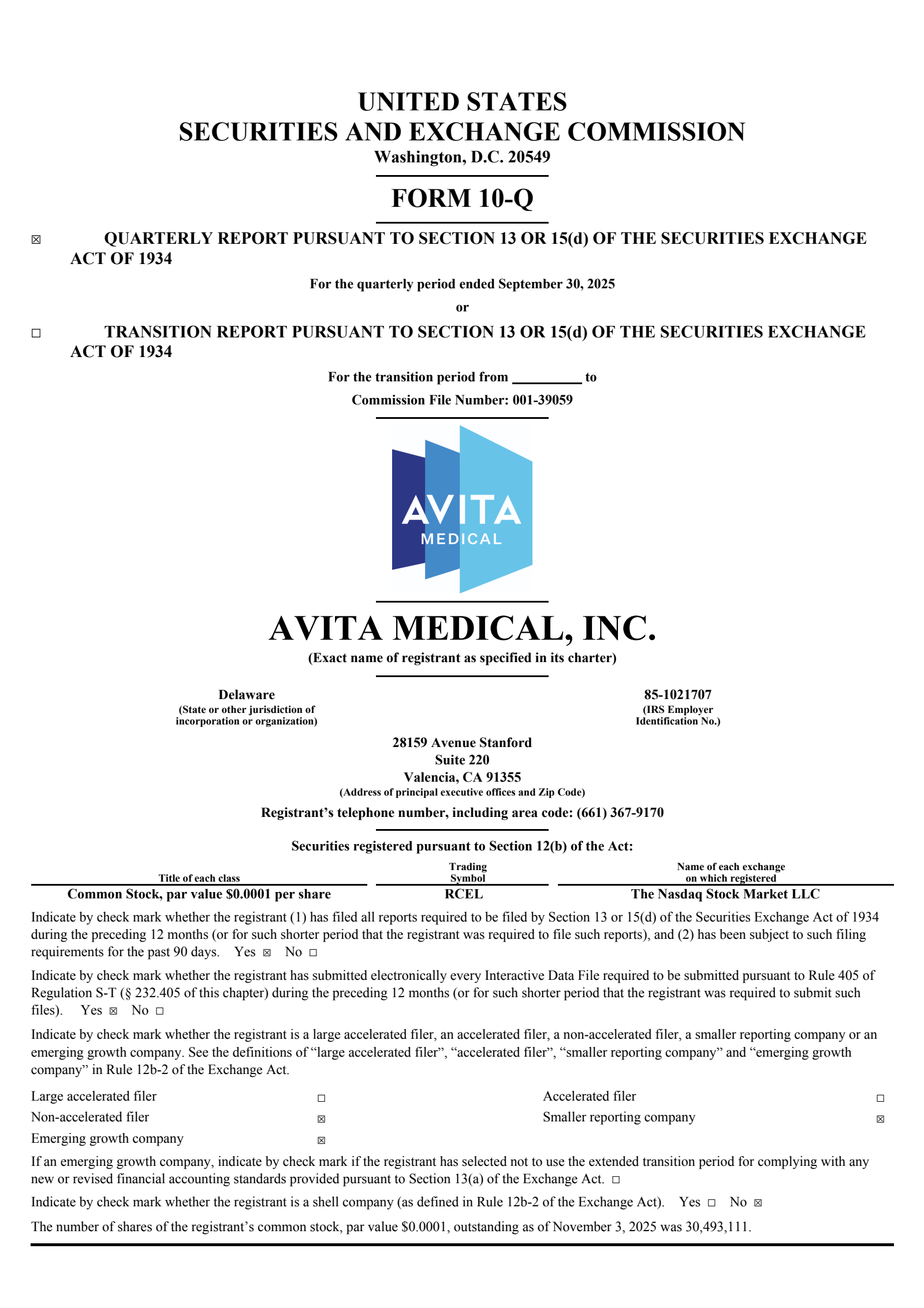 Avita Medical's Q3 2025 Quarterly Report