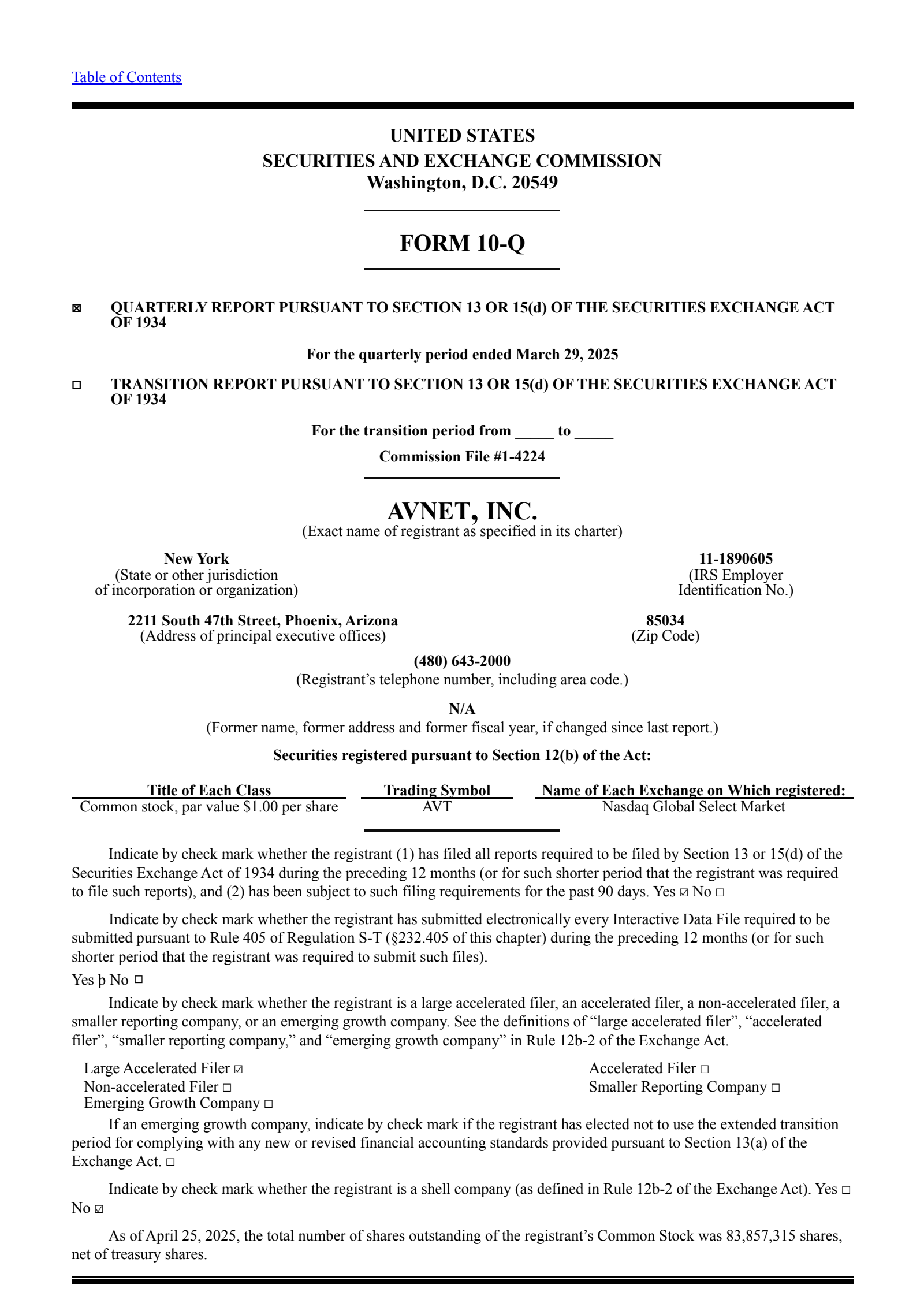 Avnet's Q3 2025 Quarterly report