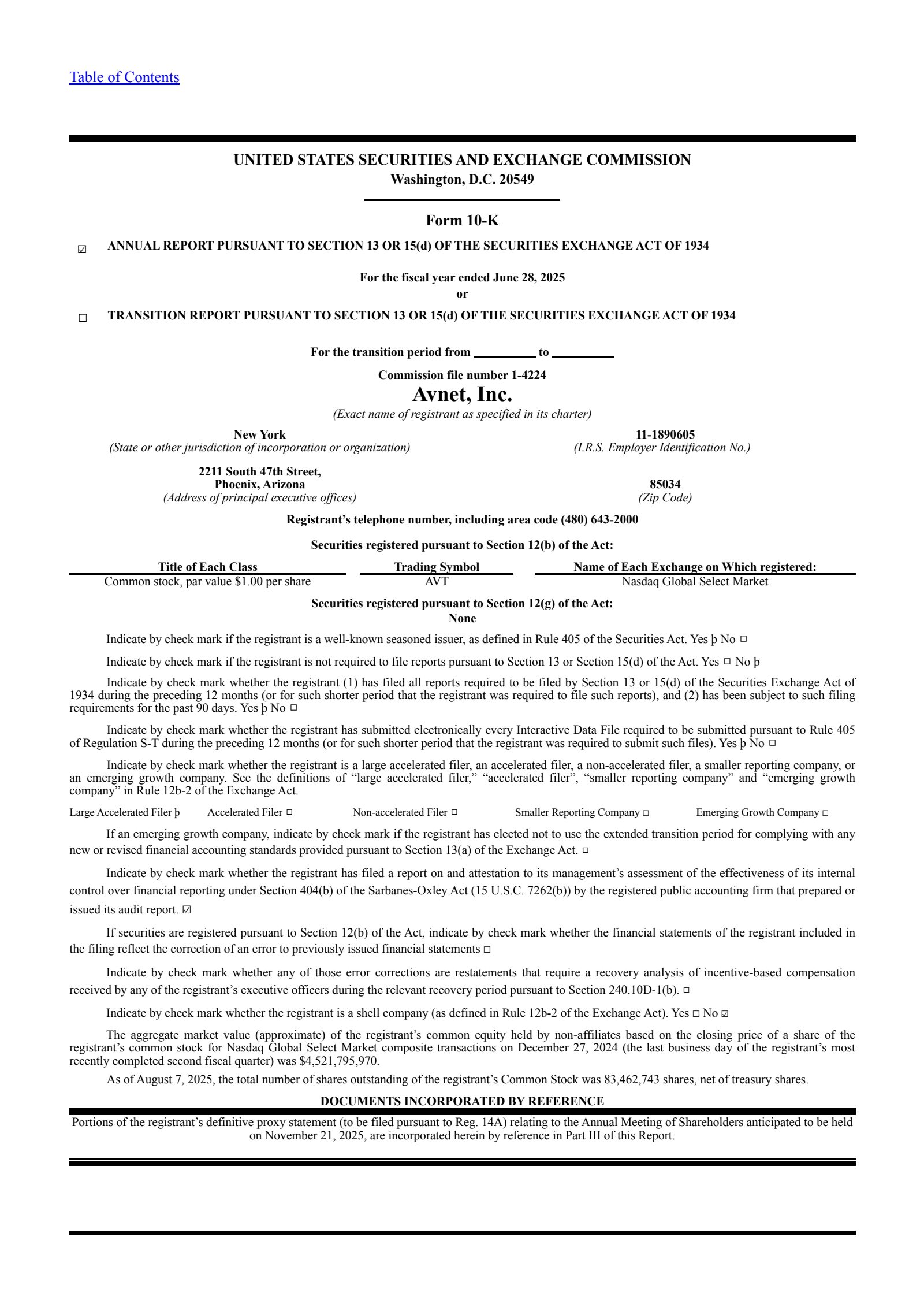 Avnet's Q4 2025 Annual report