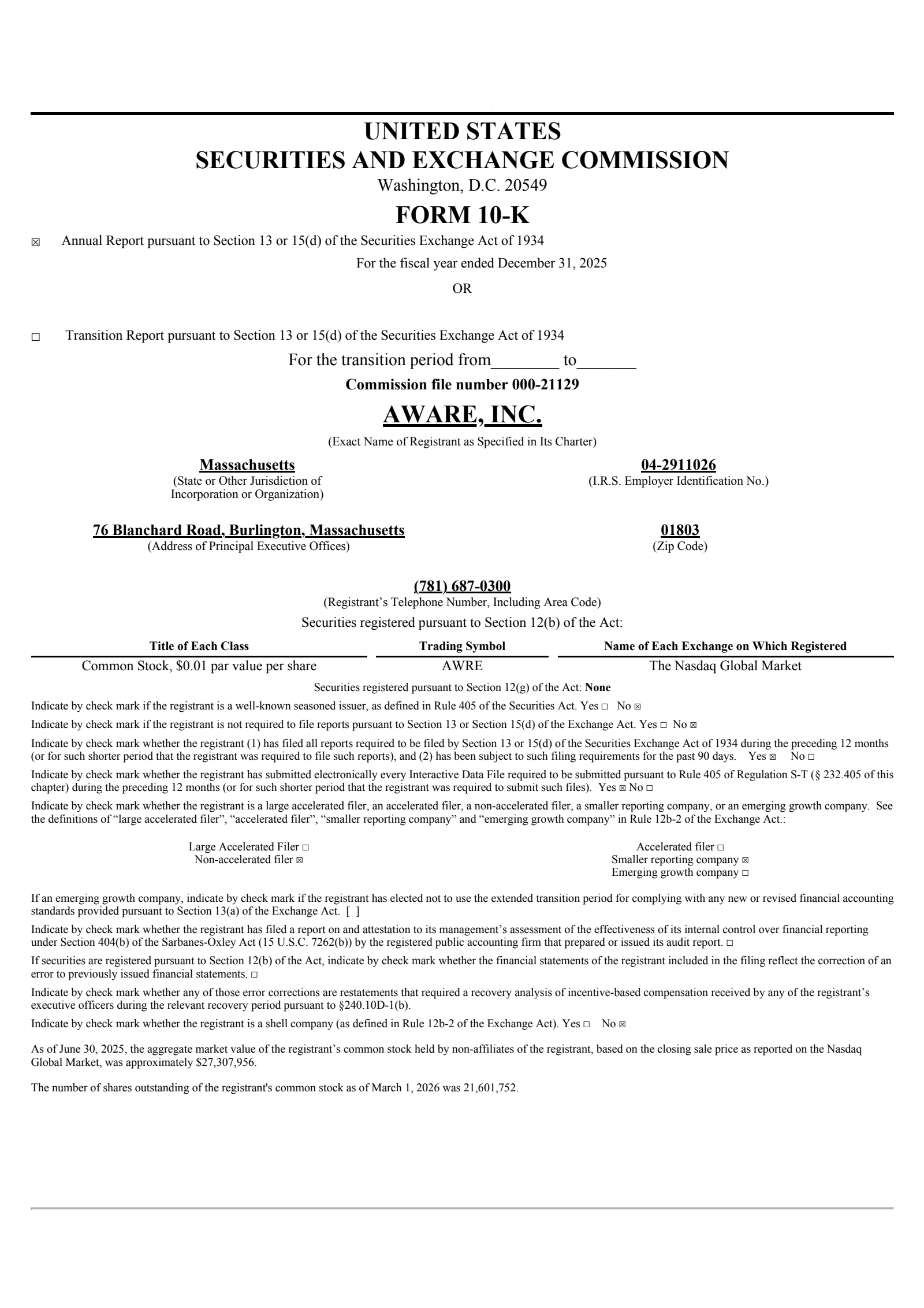 Aware's Q4 2025 Annual report