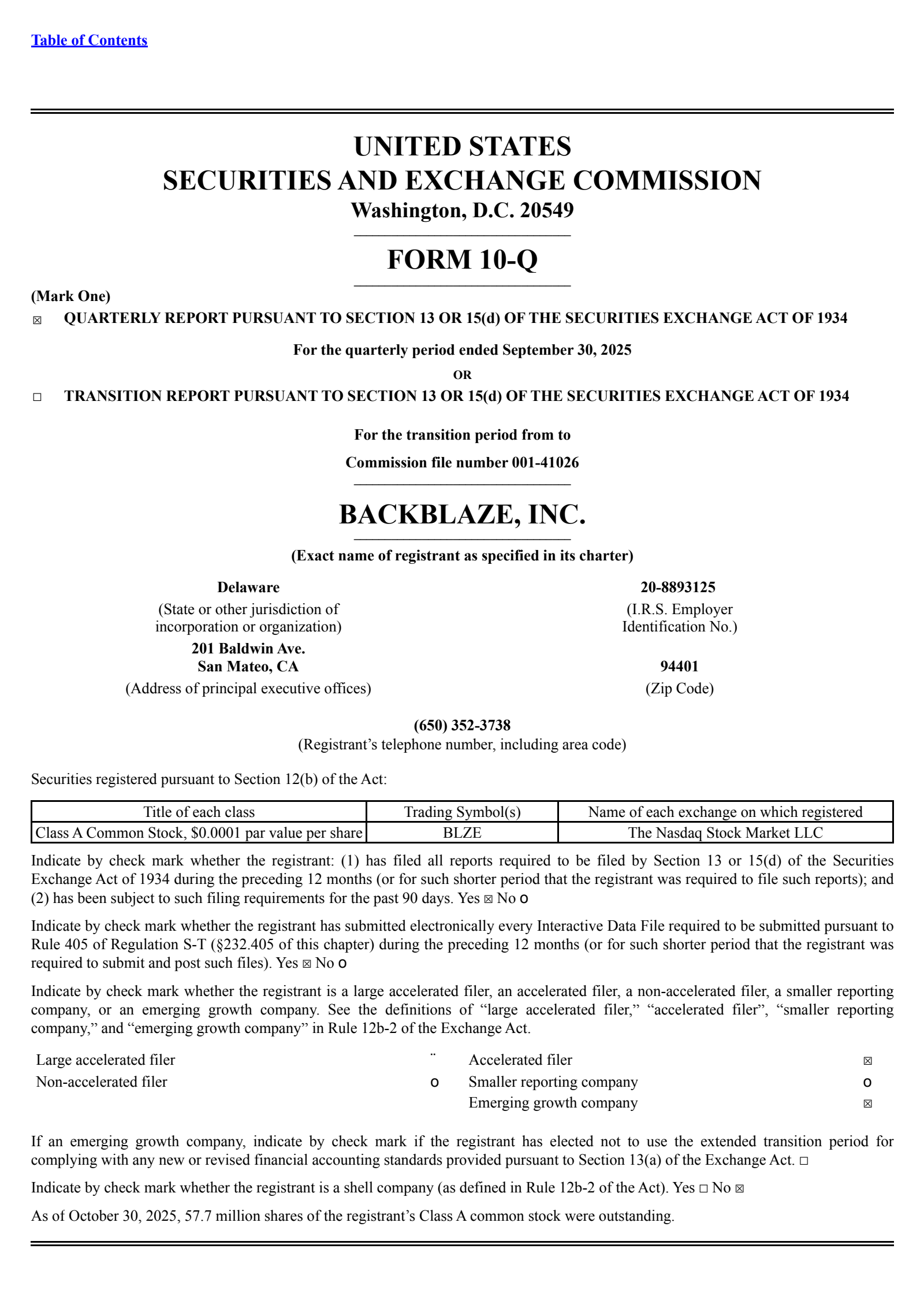 Backblaze's Q3 2025 Quarterly Report