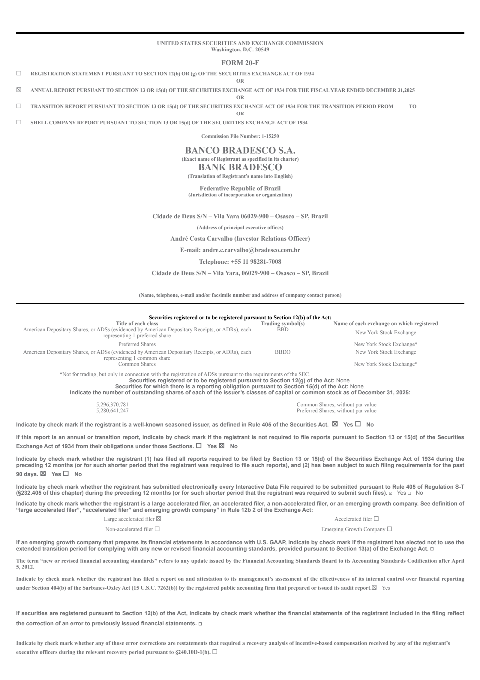Banco Bradesco's Q4 2025 Annual report