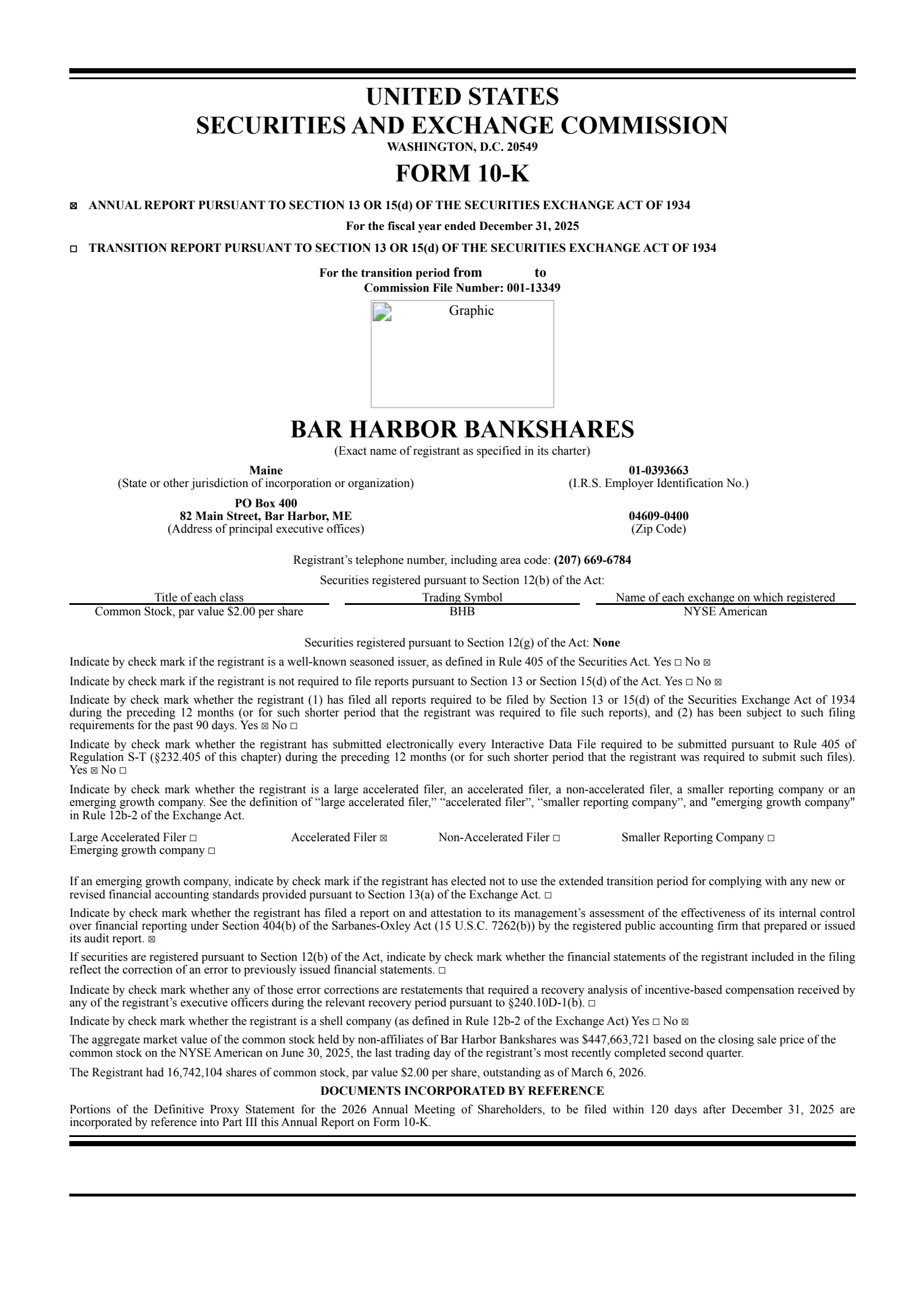 Bar Harbor Bankshares' Q4 2025 Annual report