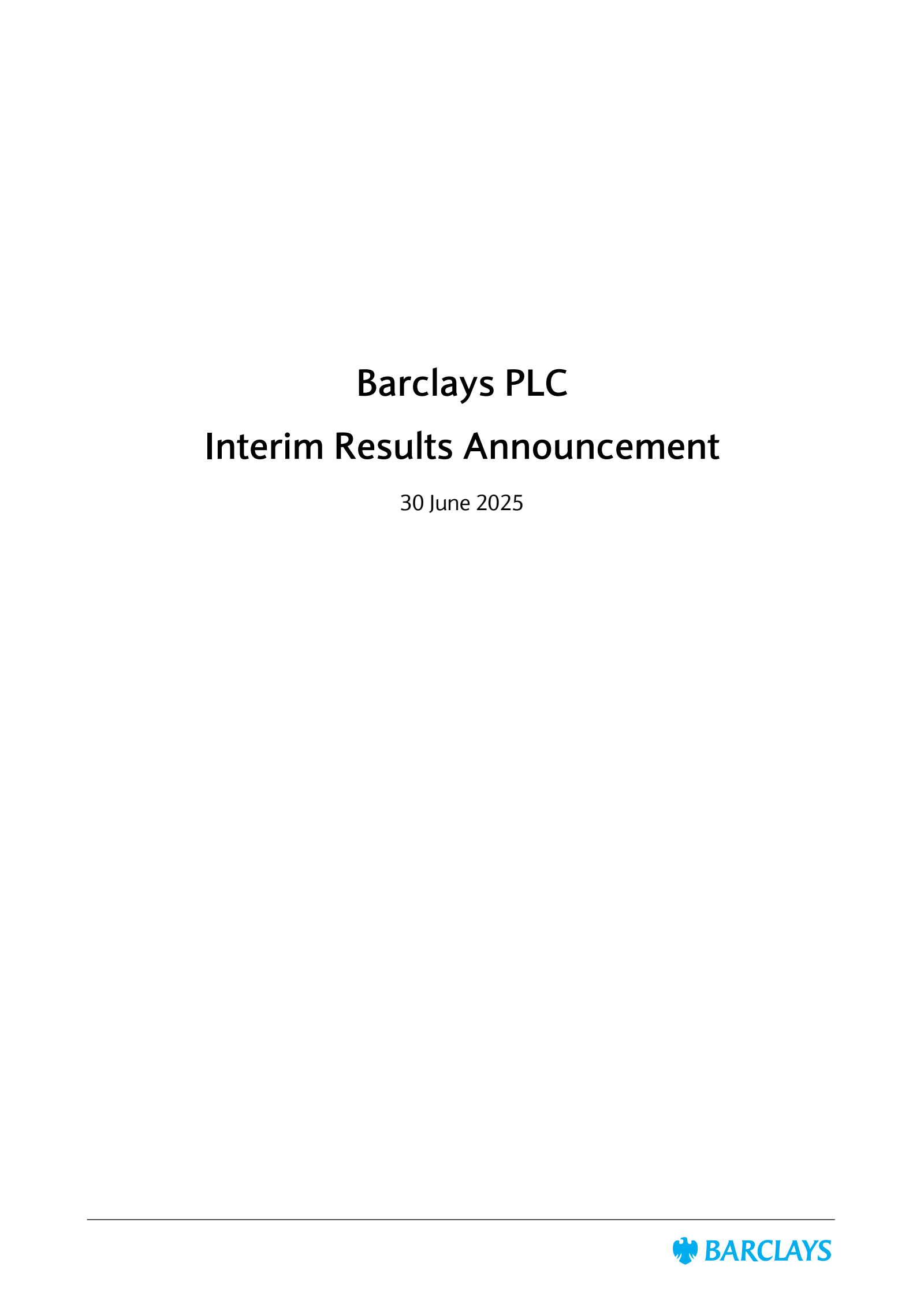 Barclays' Q2 2025 Interim report