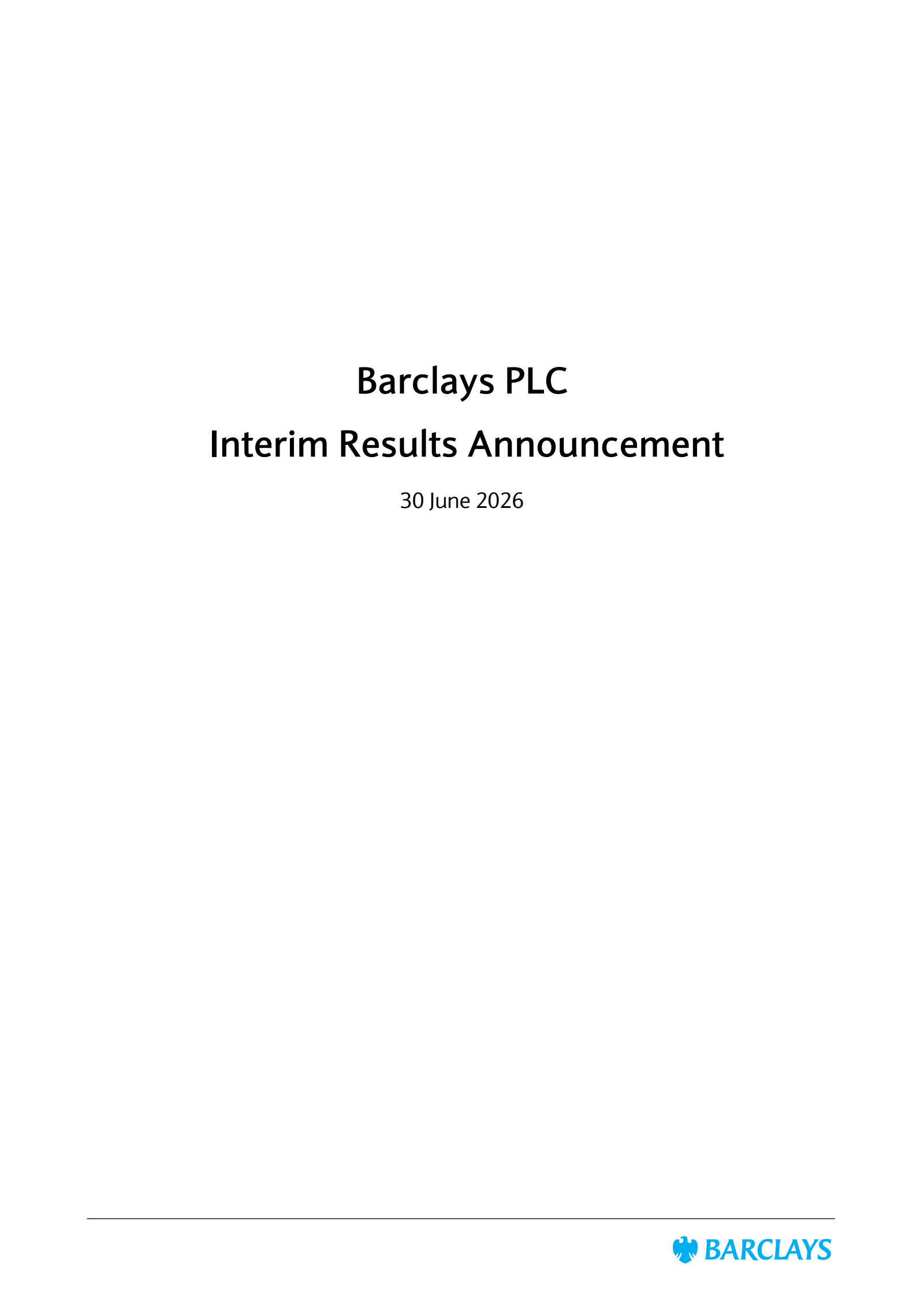 Barclays' Q2 2026 Interim report