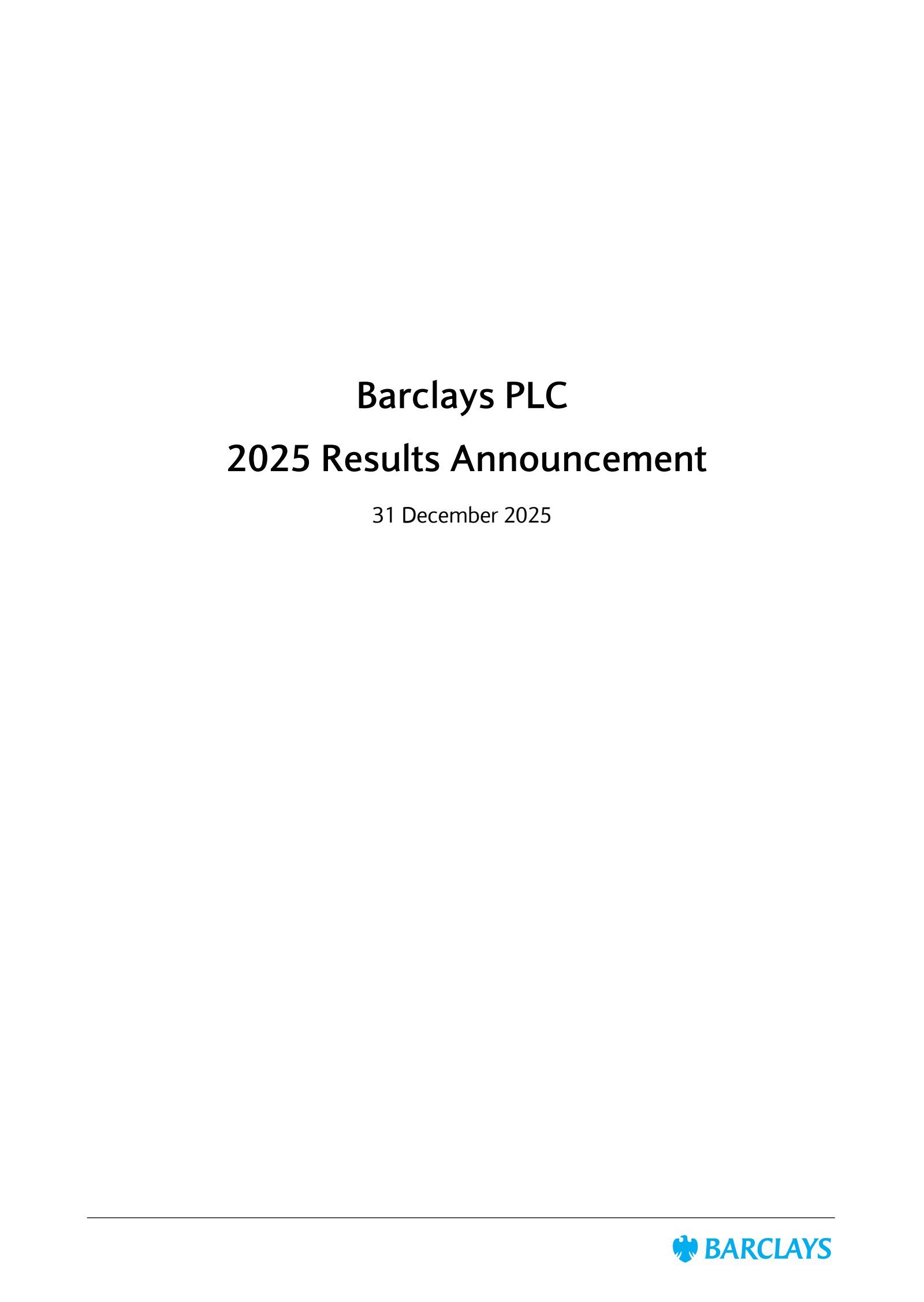 Barclays' Q4 2025 Interim report