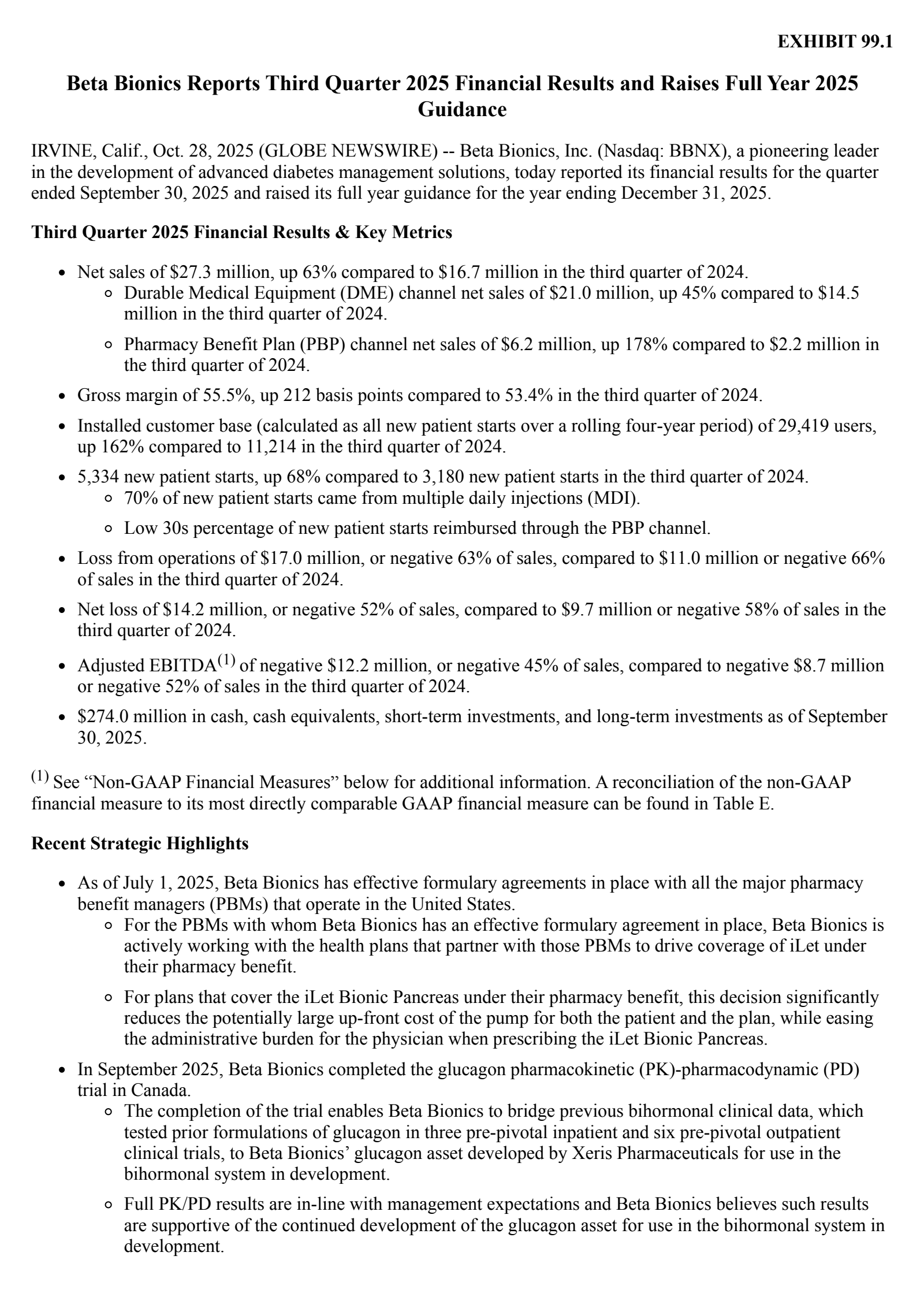 Beta Bionics' Q3 2025 Earnings Release