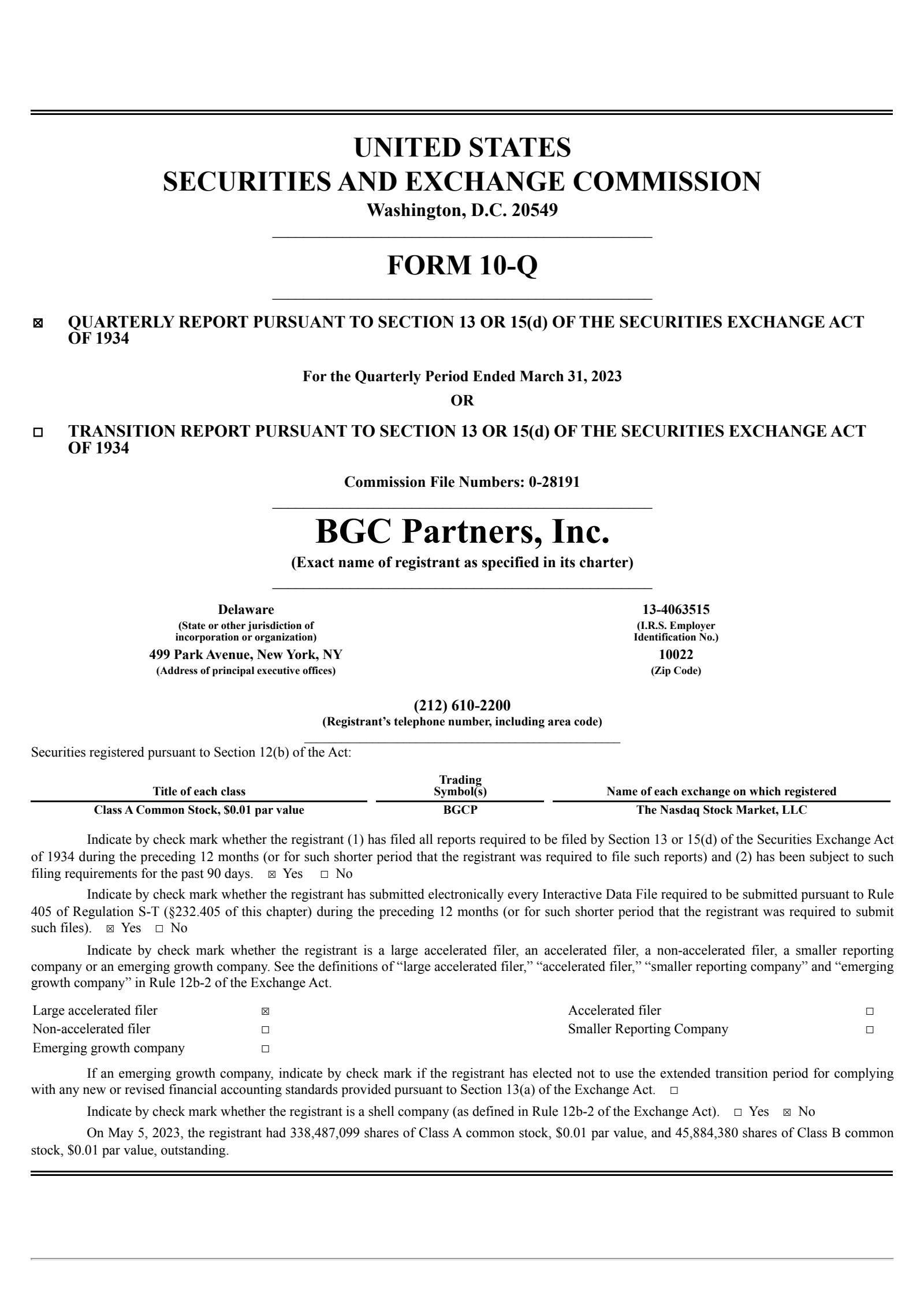BGC Group's Q1 2023 Quarterly report