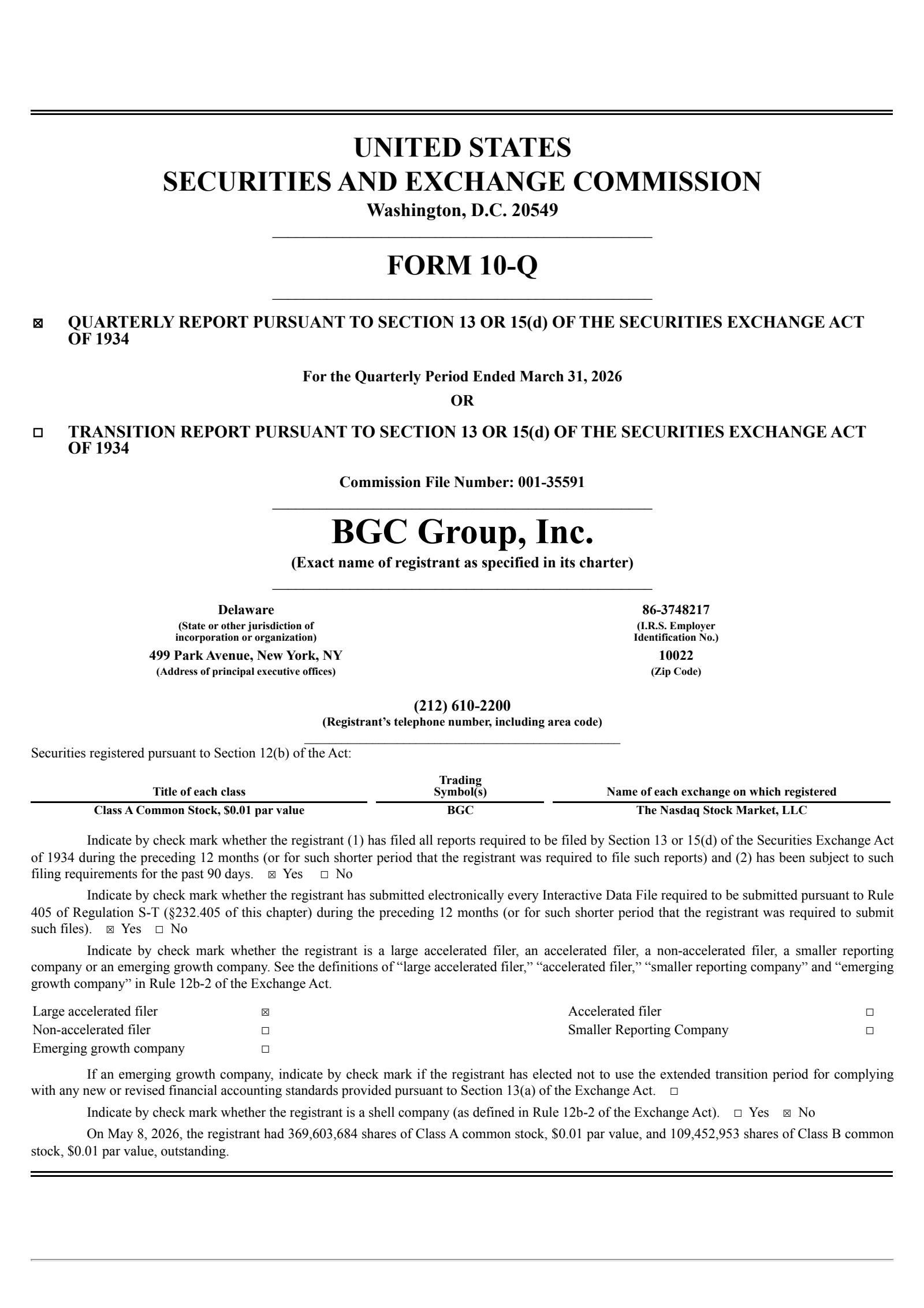 BGC Group's Q1 2026 Quarterly report