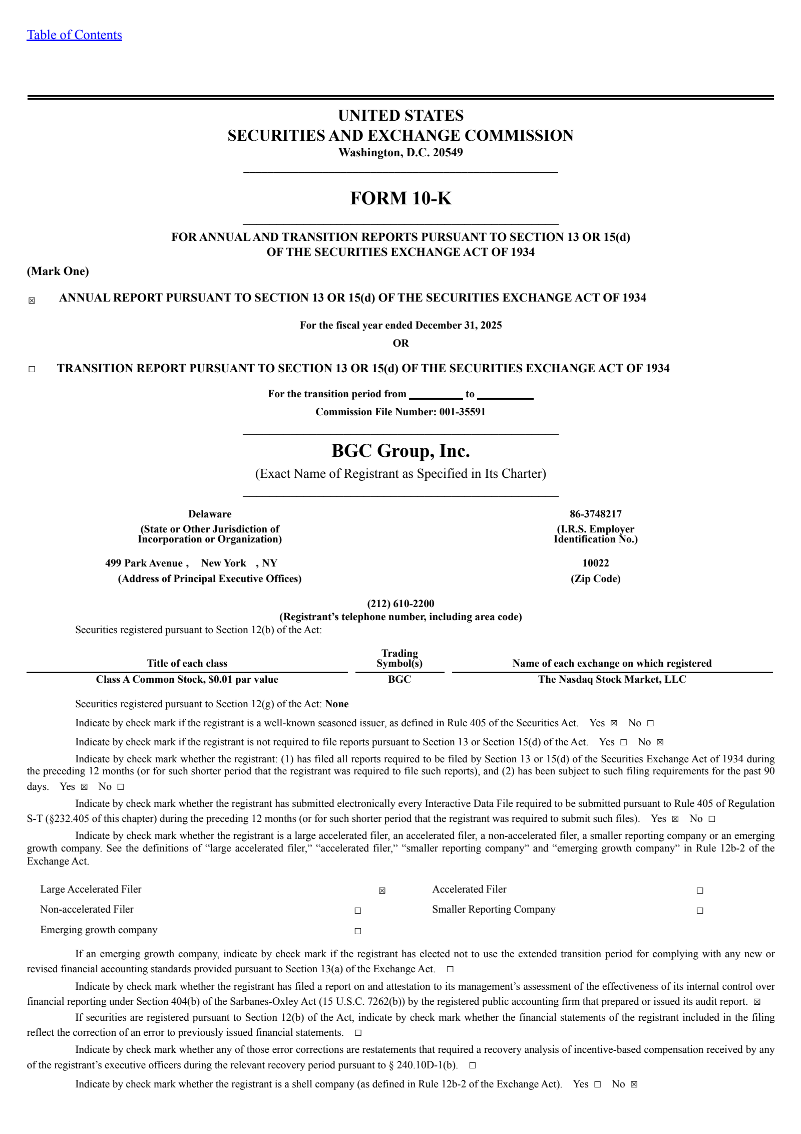 BGC Group's Q4 2025 Annual report