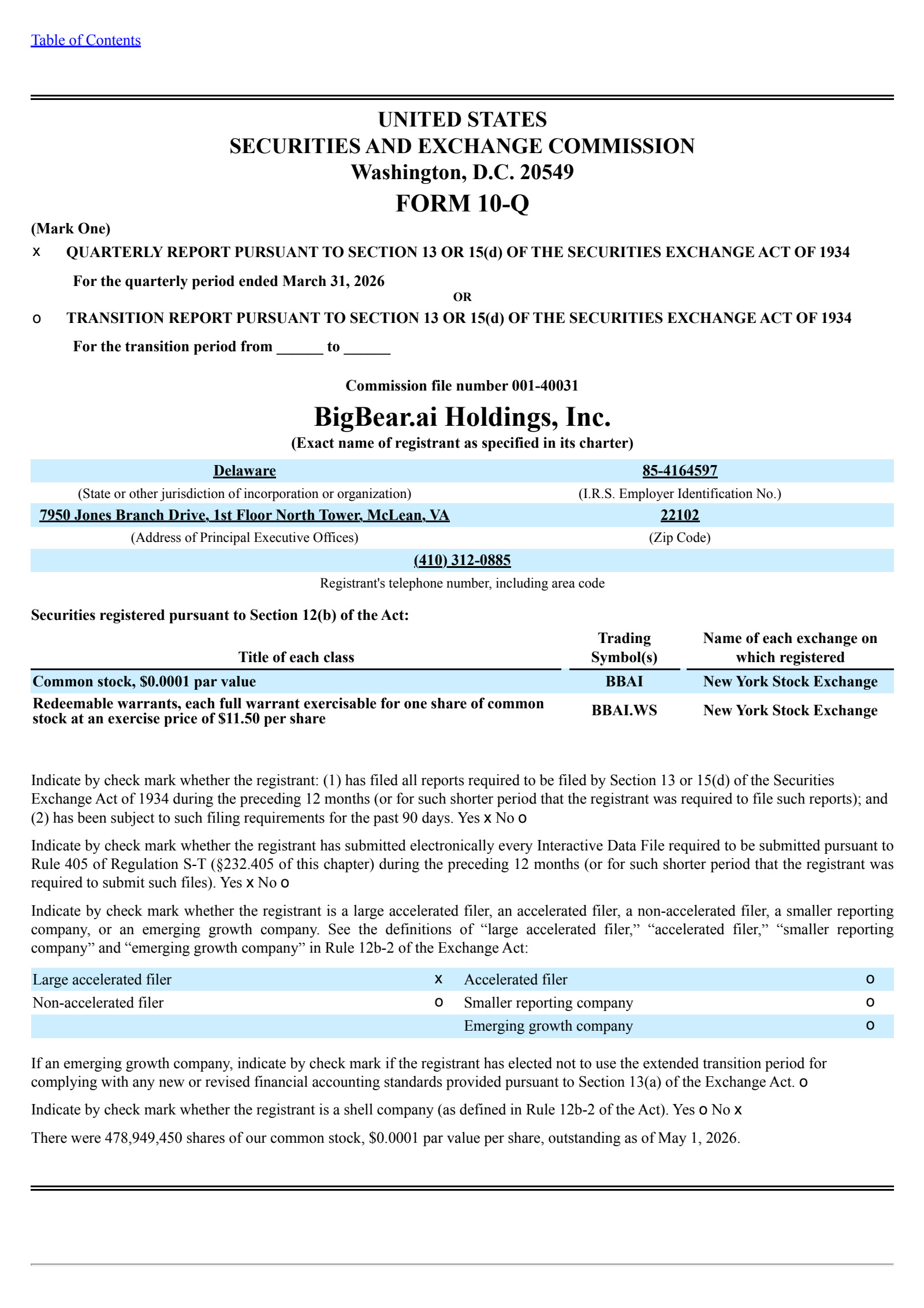 BigBear.ai's Q1 2026 Quarterly report
