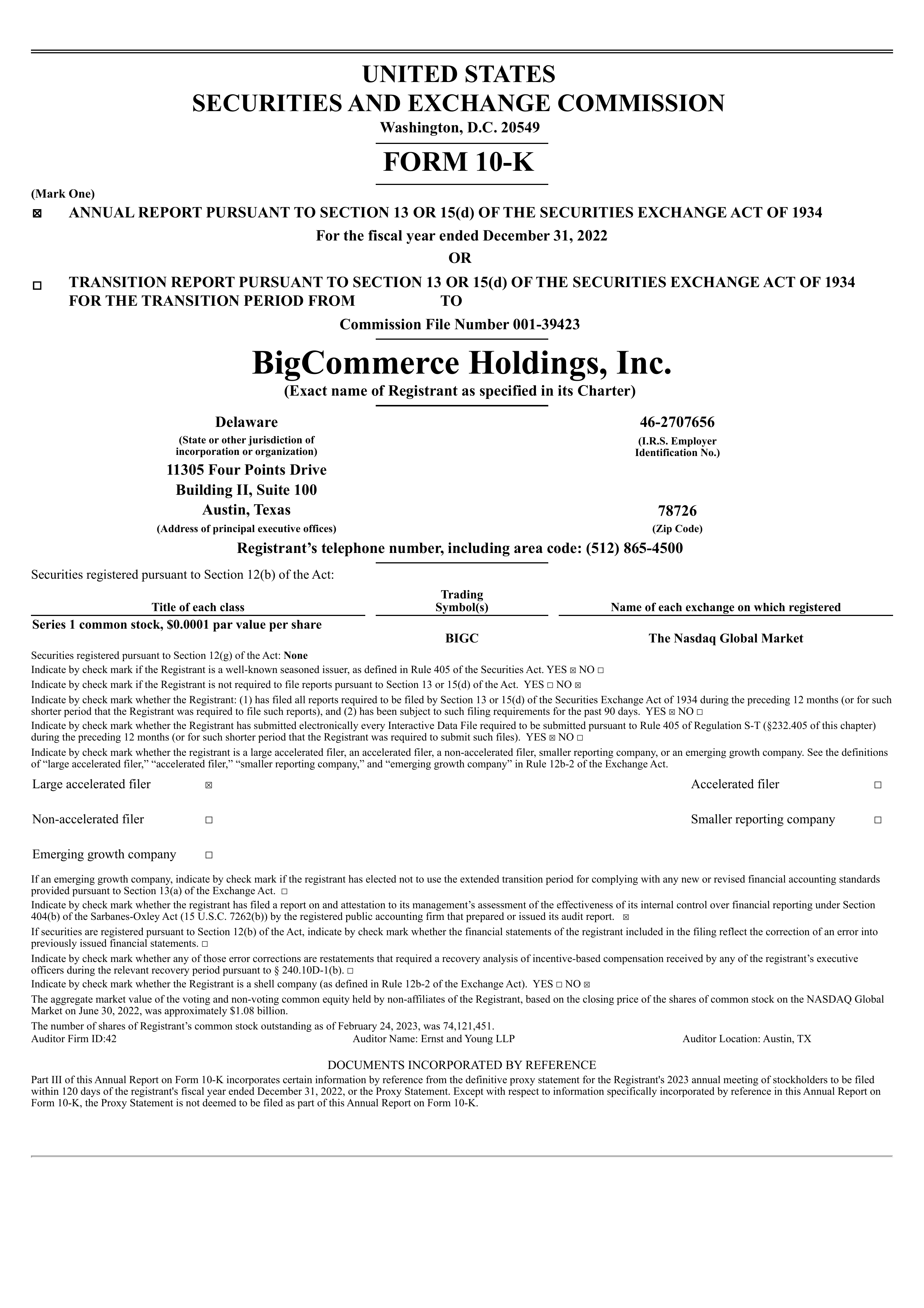 BigCommerce's Q4 2022 Annual report