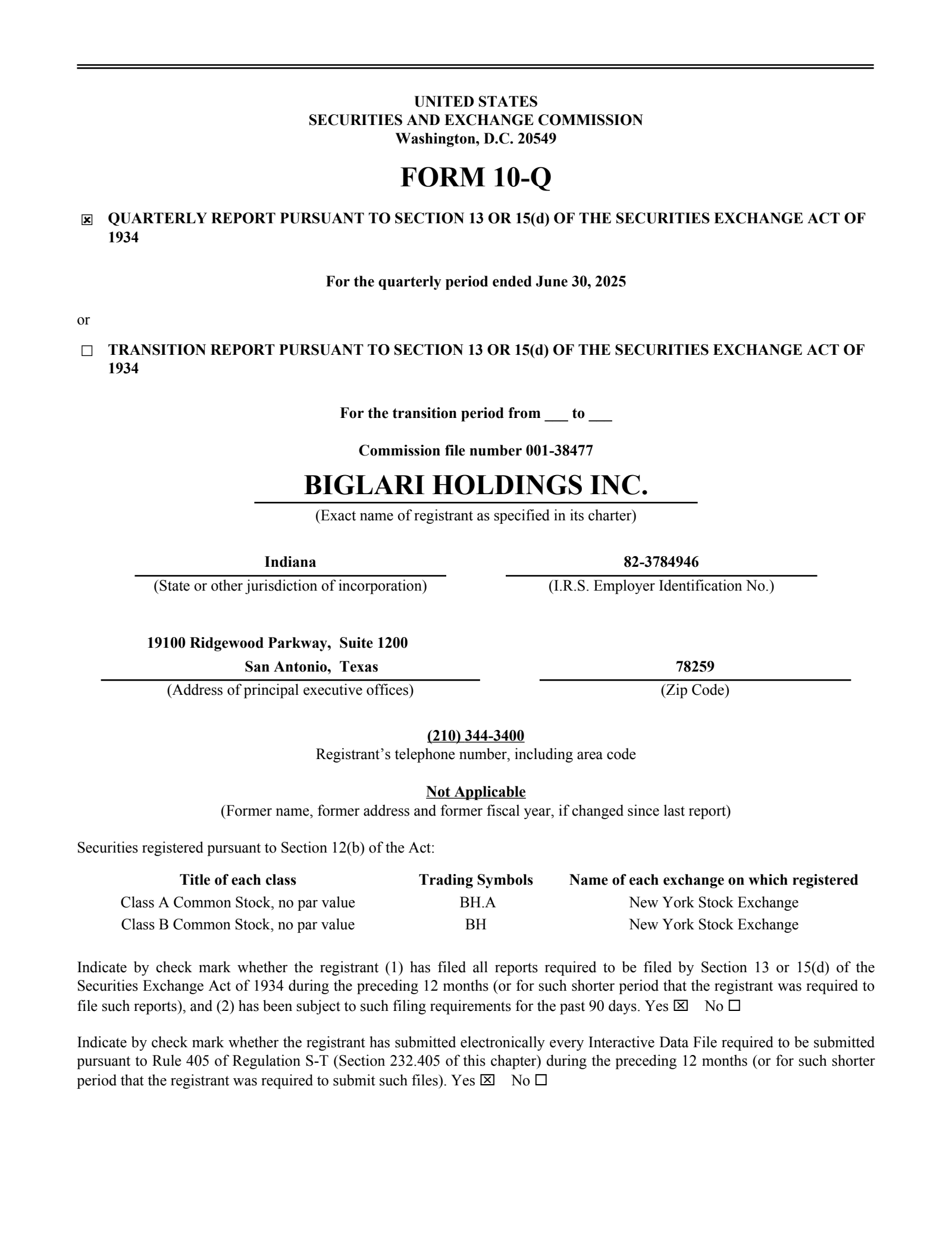 Biglari's Q2 2025 Quarterly report
