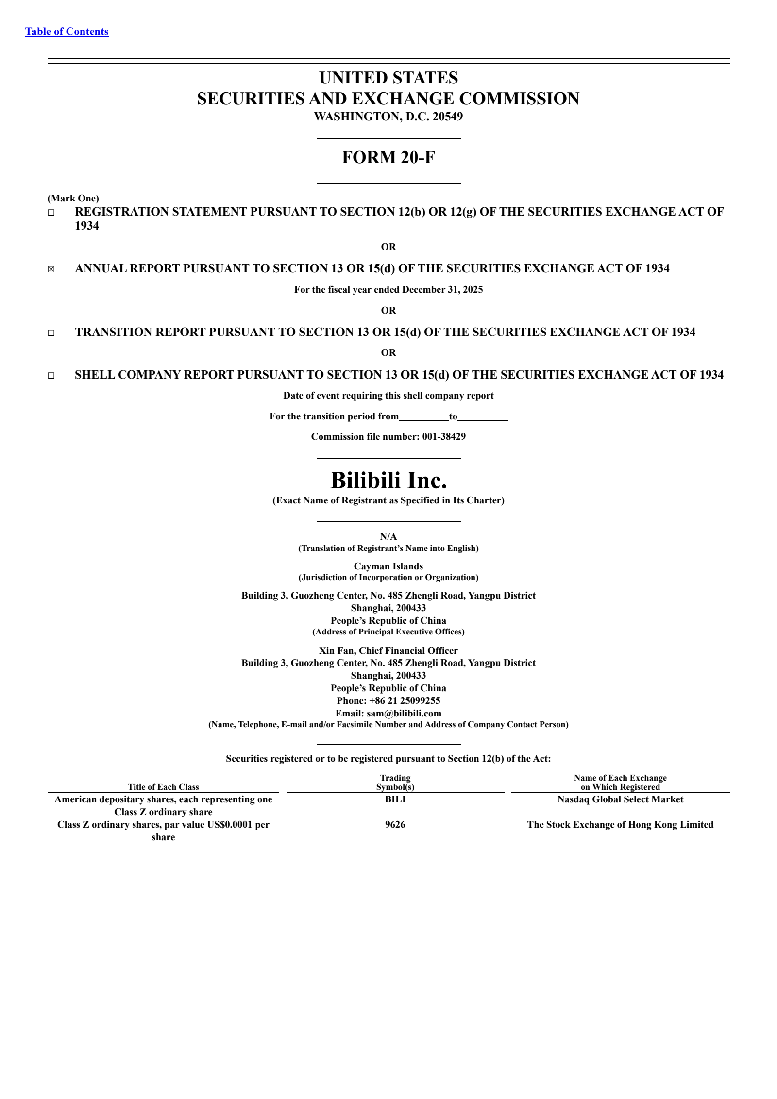 Bilibili's Q4 2025 Annual report