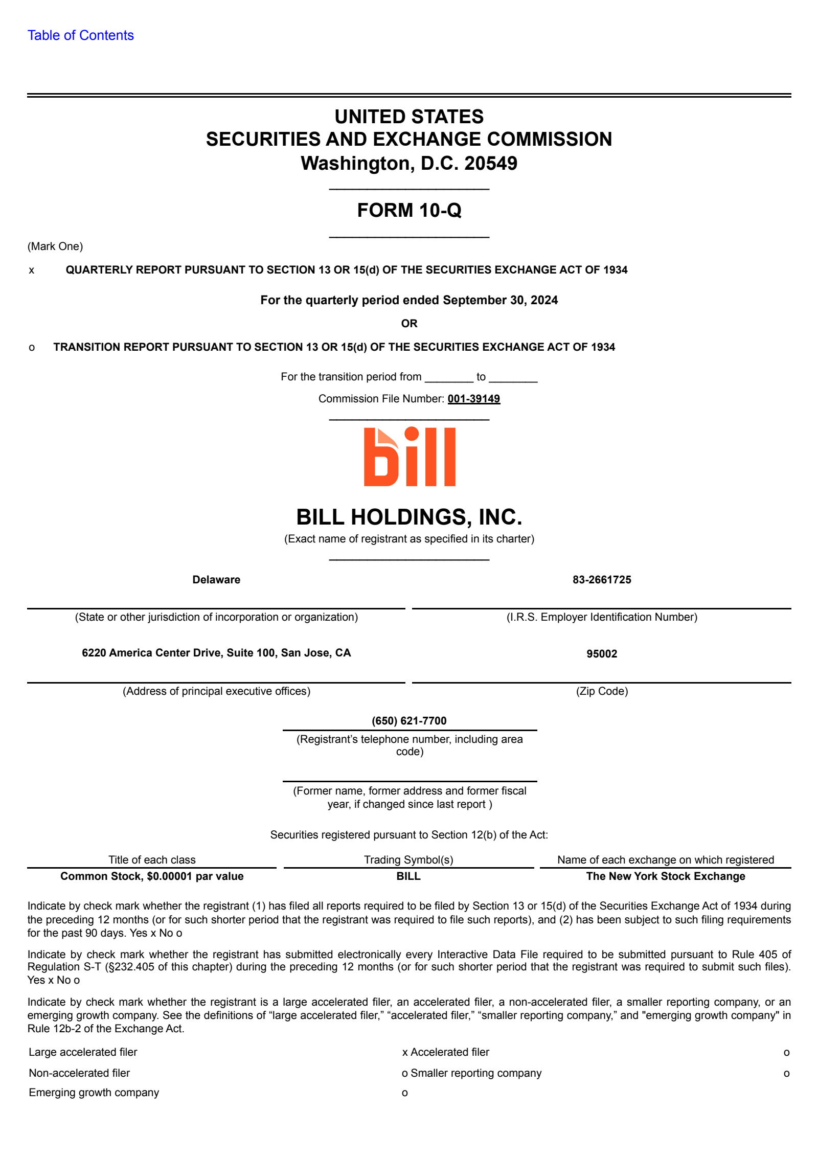 BILL's Q1 2025 Quarterly report
