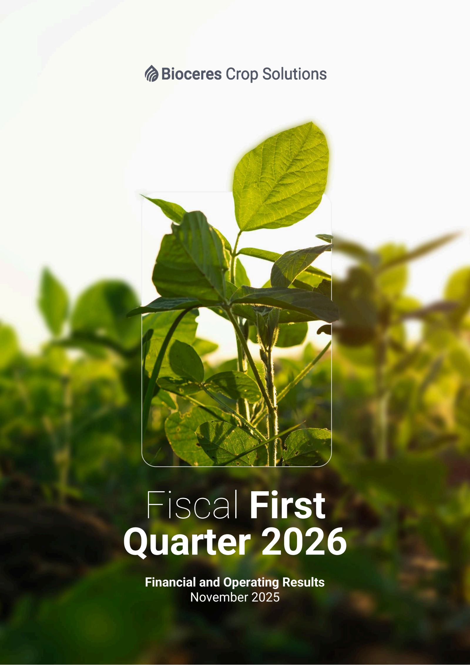 Bioceres Crop Solutions' Q1 2026 Earnings Release