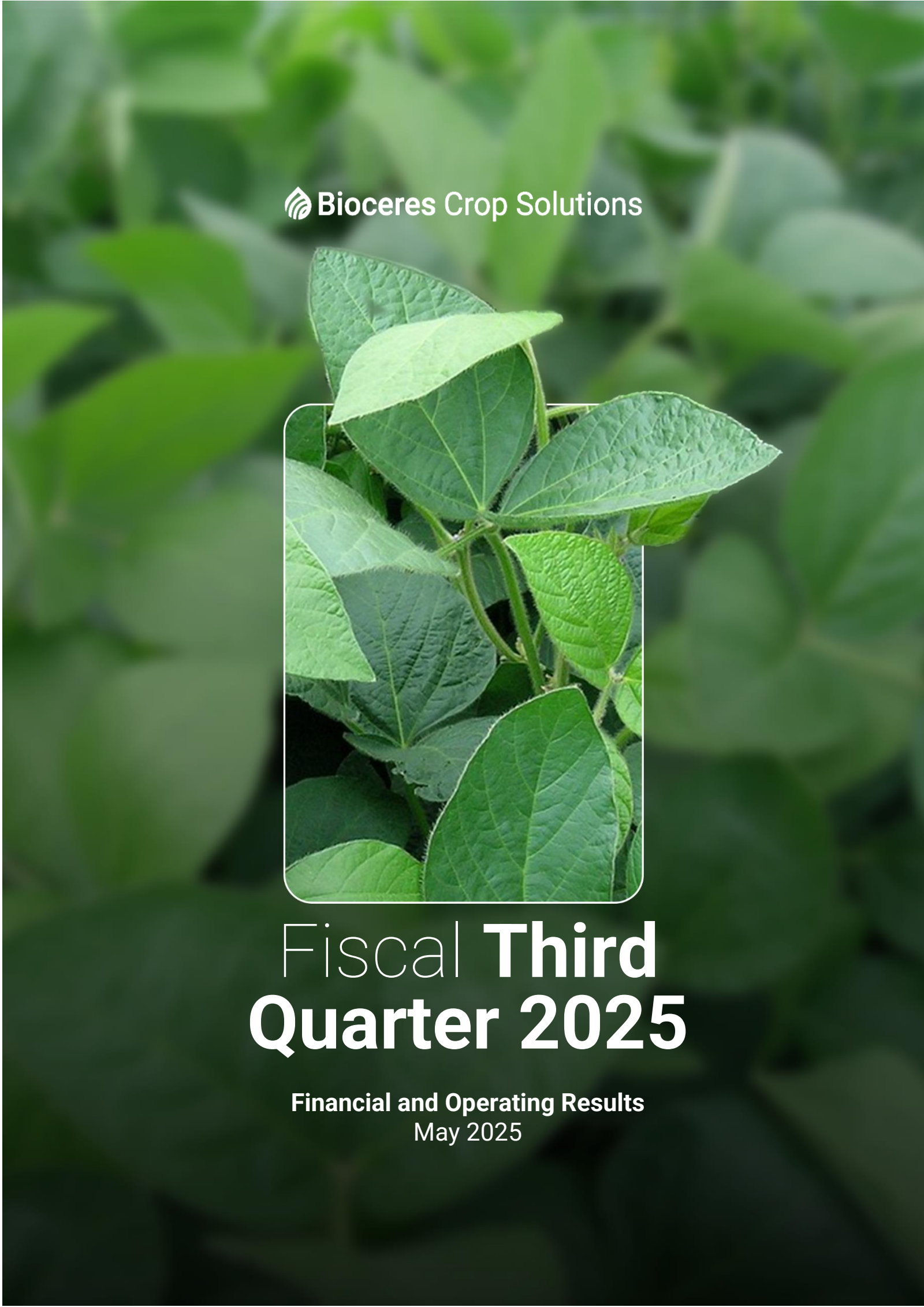Bioceres Crop Solutions' Q3 2025 Press Release