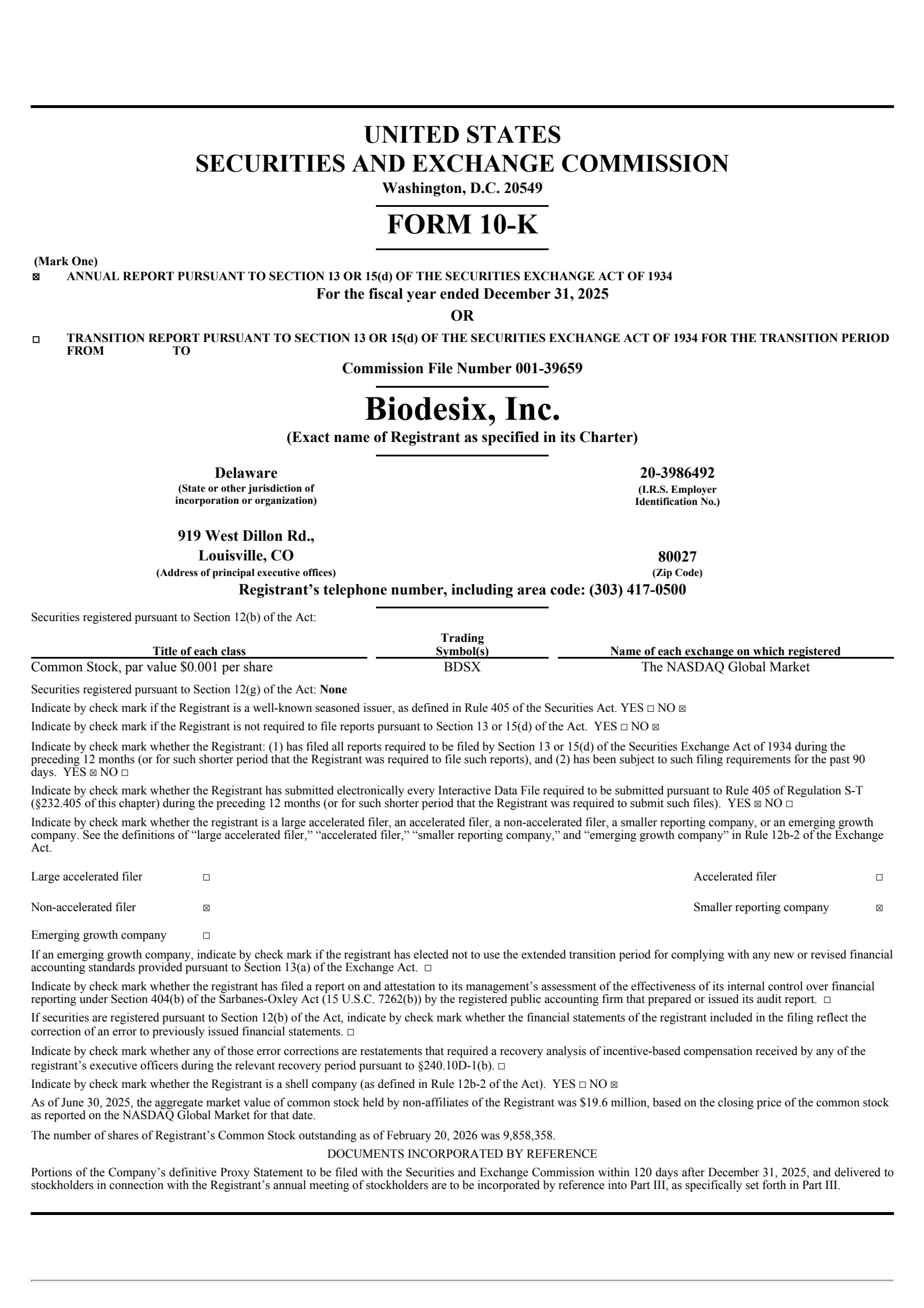 Biodesix's Q4 2025 Annual report