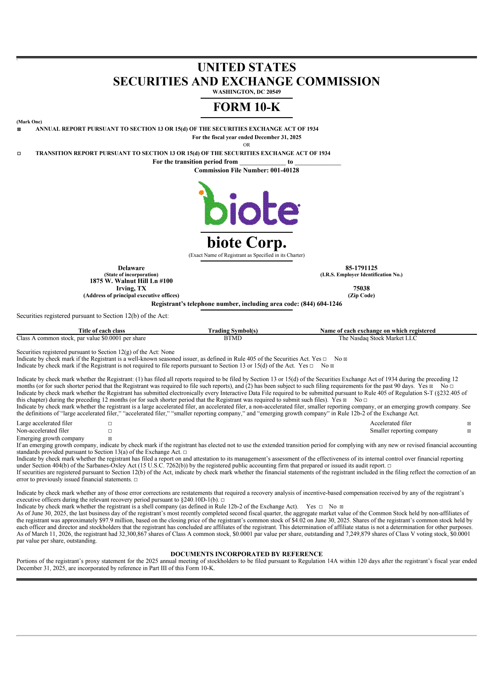 biote's Q4 2025 Annual report