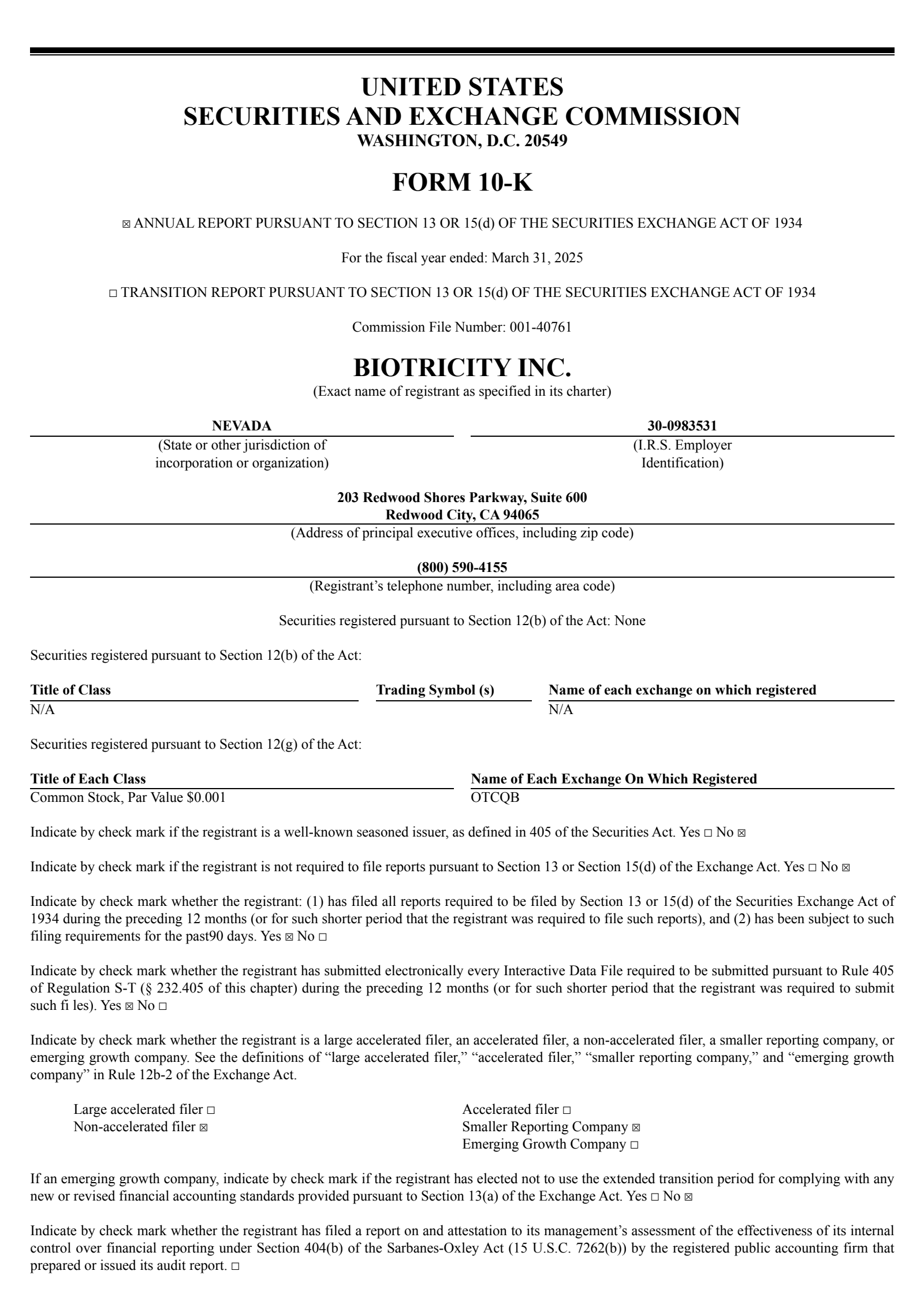 Biotricity's Q4 2025 Annual report