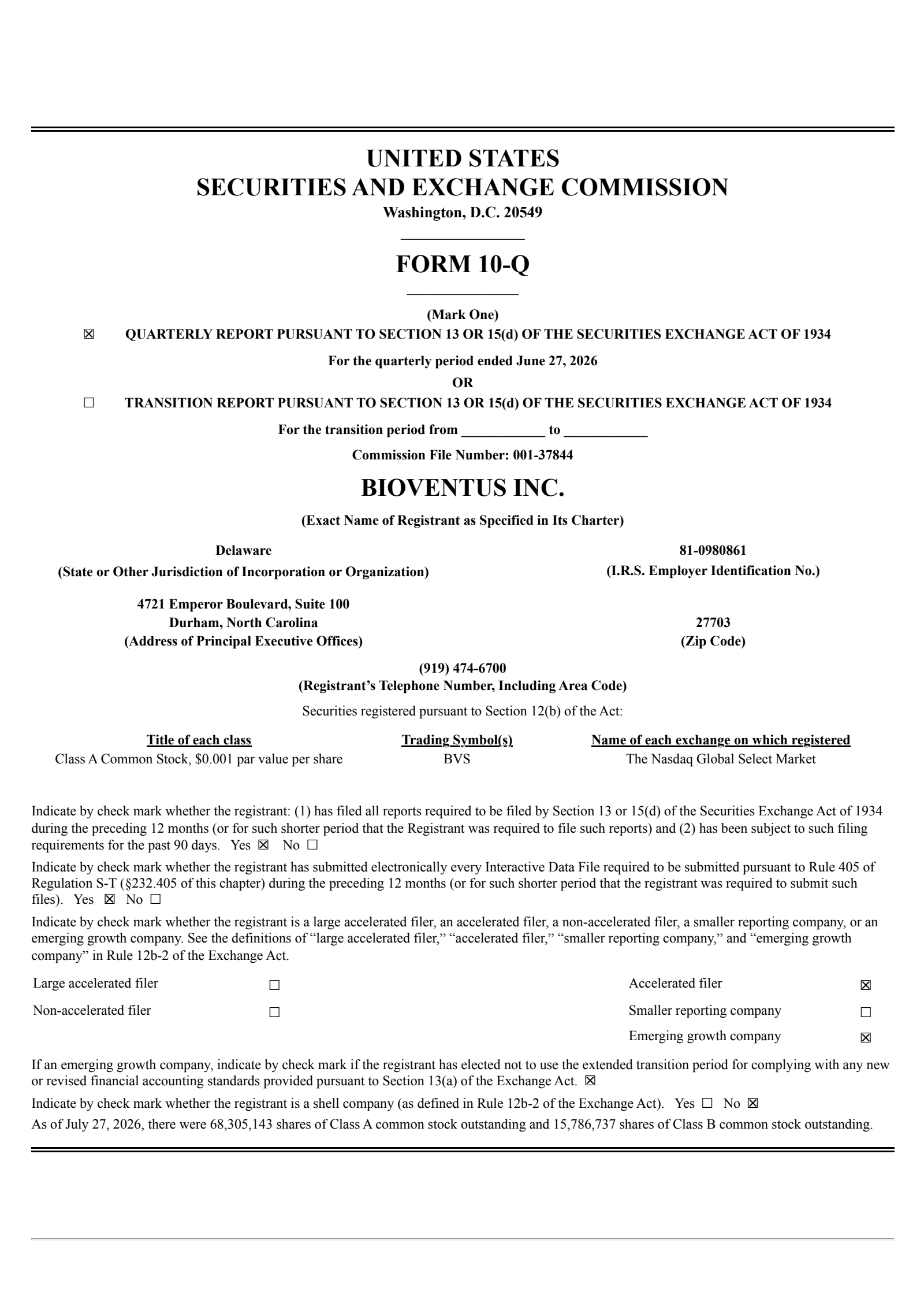 Bioventus' Q2 2026 Quarterly report