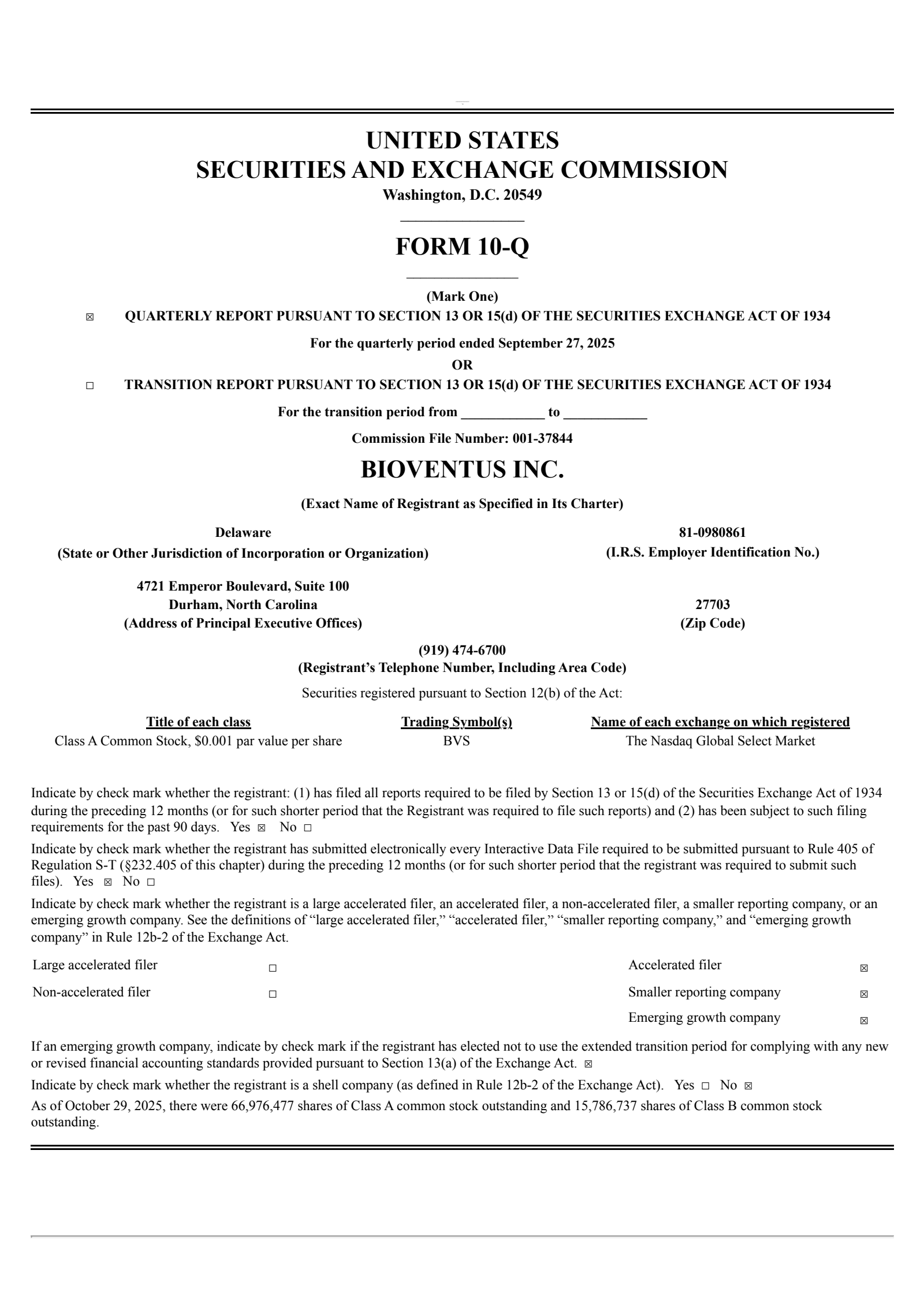 Bioventus' Q3 2025 Quarterly Report