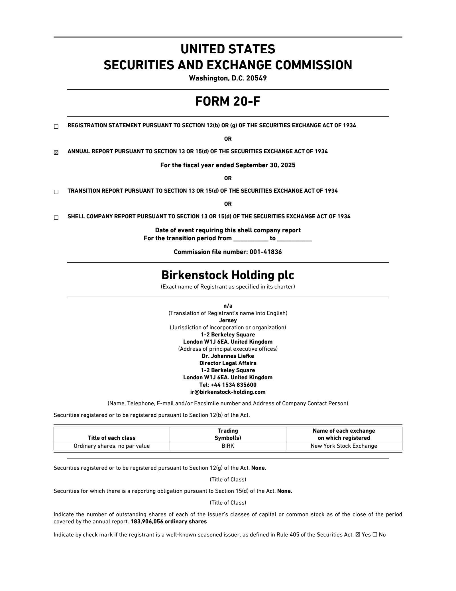 Birkenstock's Q4 2025 Interim Report
