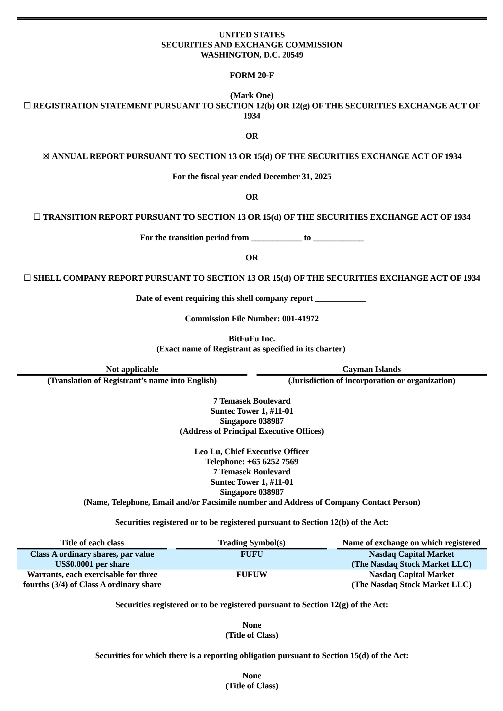 BitFuFu's Q4 2025 Annual report