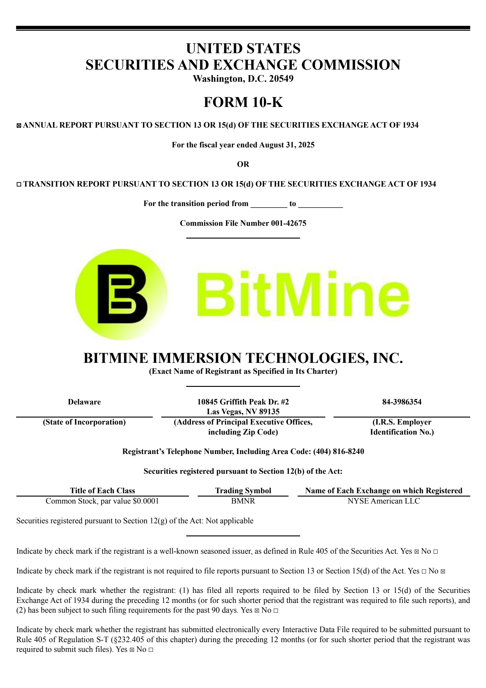 BMNR Q4 2025 Earnings Report on 11/21/2025