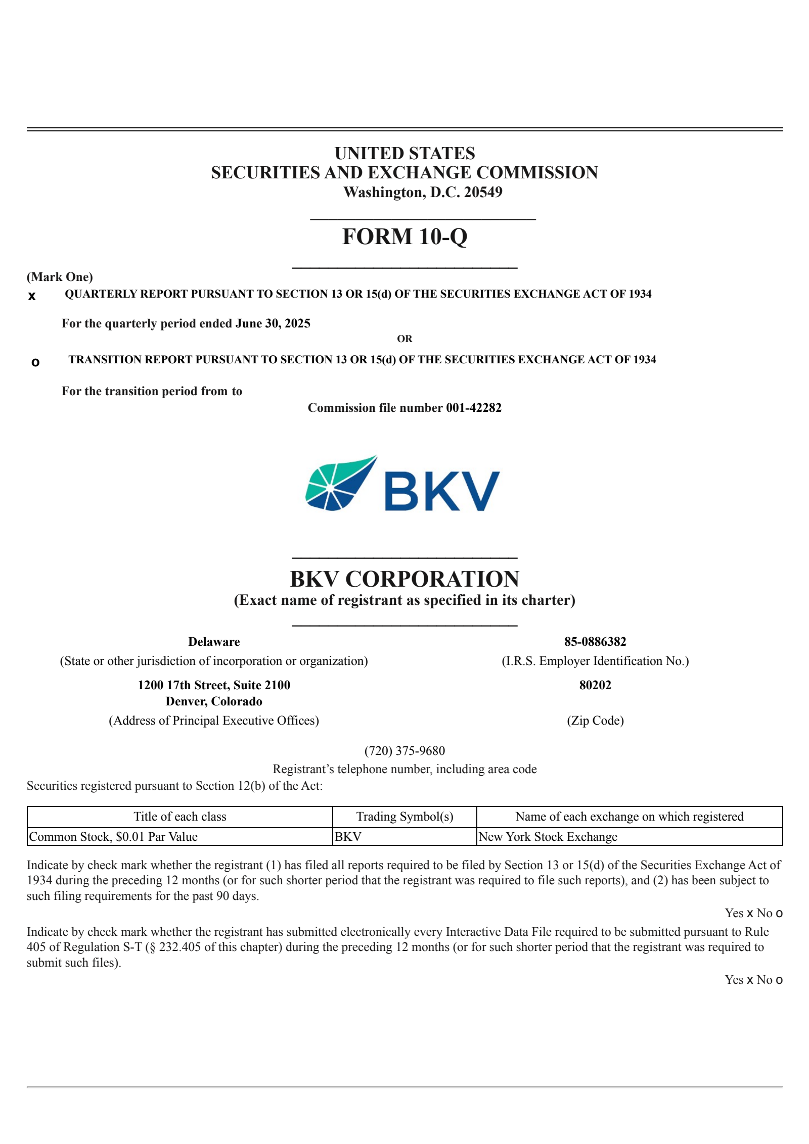BKV's Q2 2025 Quarterly report