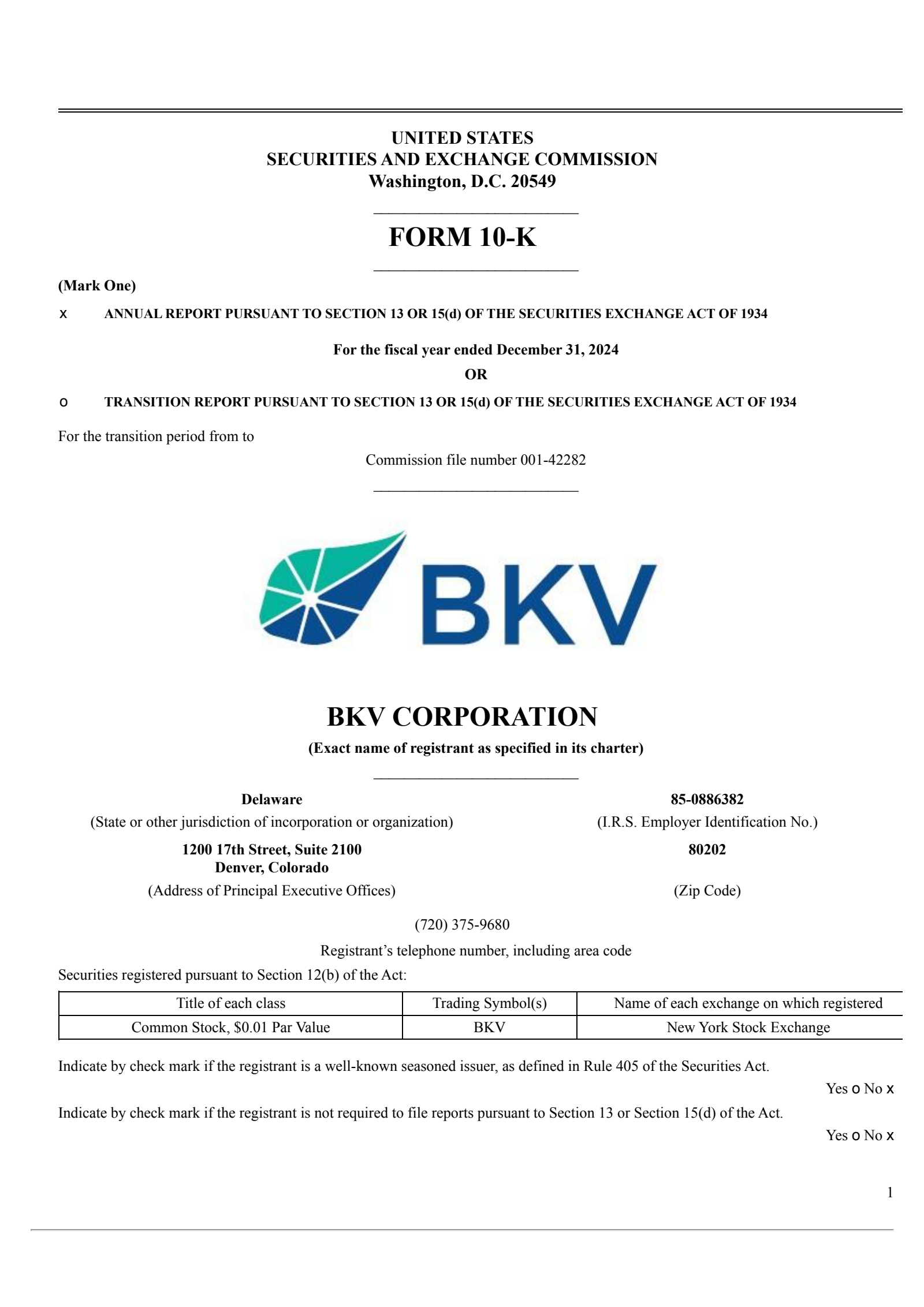 BKV's Q4 2024 Annual report
