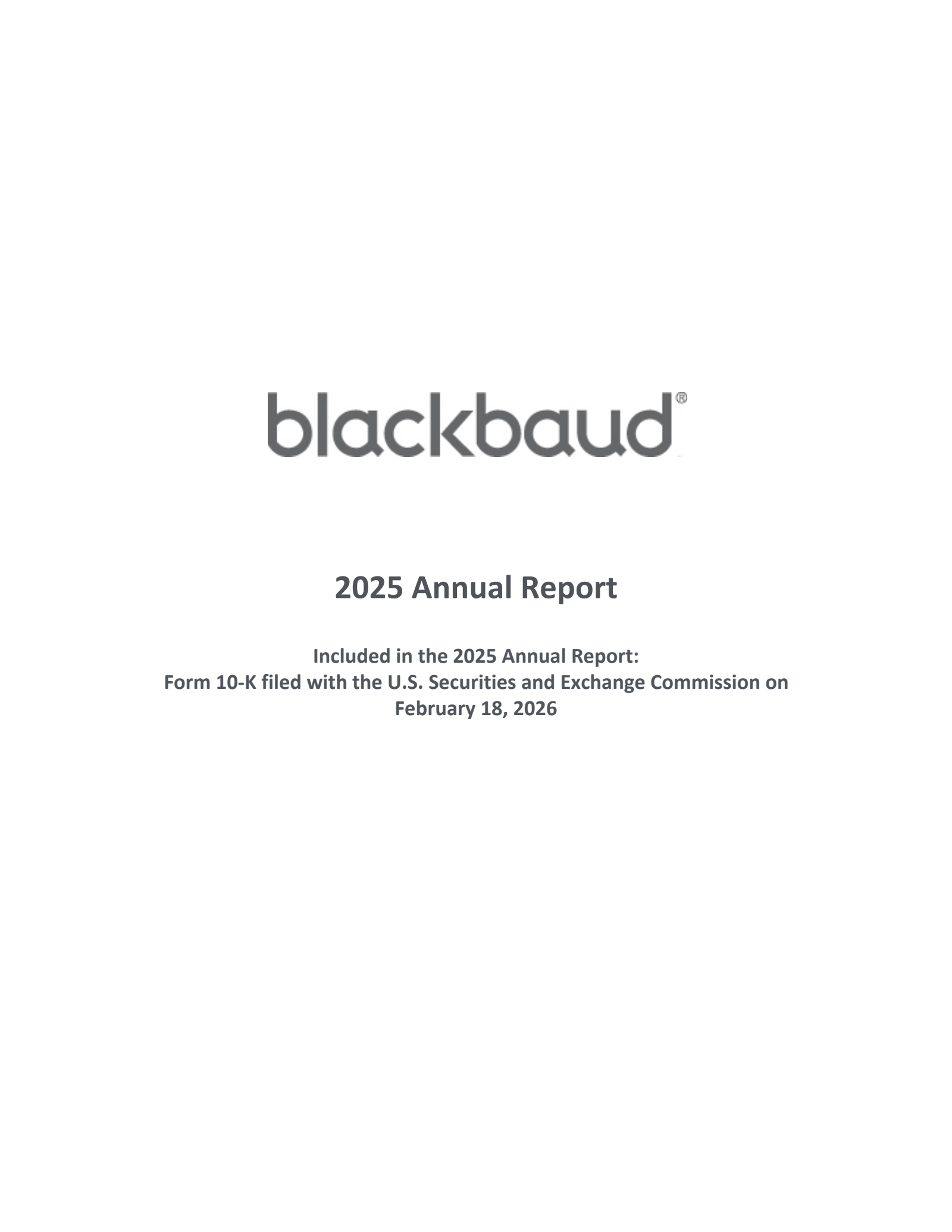 Blackbaud's Q4 2025 Annual report